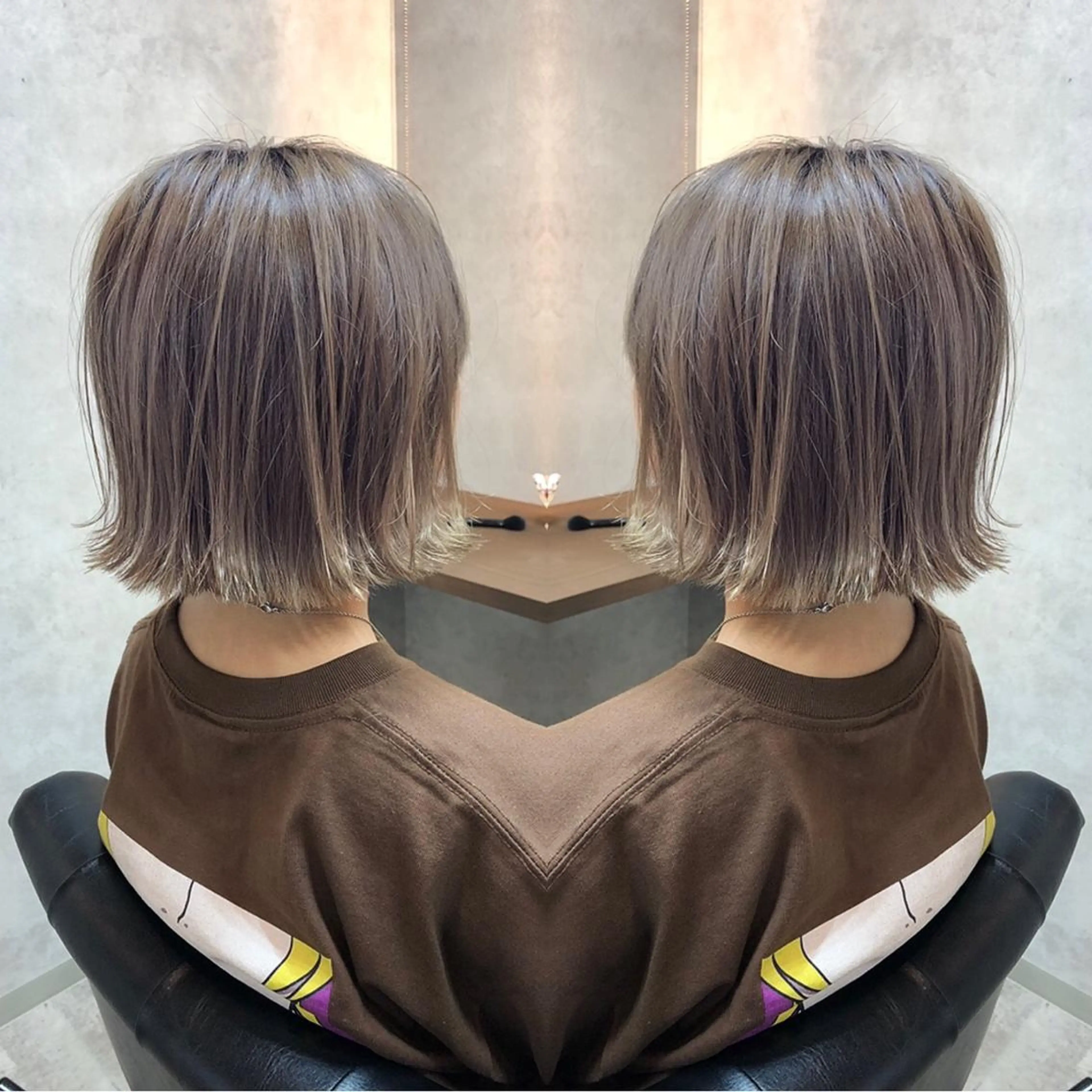 ショート カラー アッシュ ベージュカラー ダブルカラー ハイトーンカラー ボブ カット ヘアカラー RIENSリエンス ✂️木村康二✂️のヘアスタイル