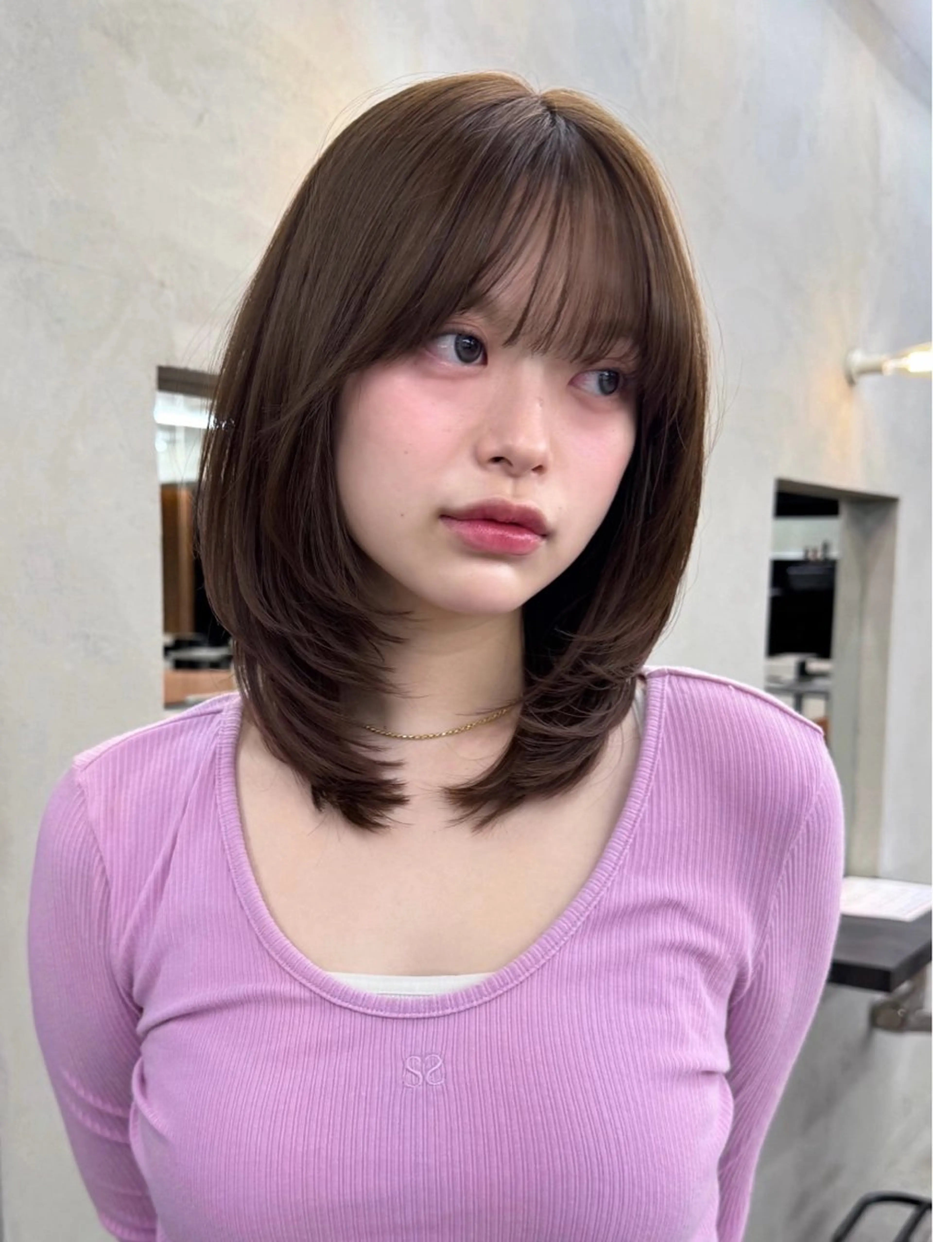 ミディアム カラー カット ヘアカラー トリートメント ボブ/ミディアム/ レイヤー/moyuのヘアスタイル