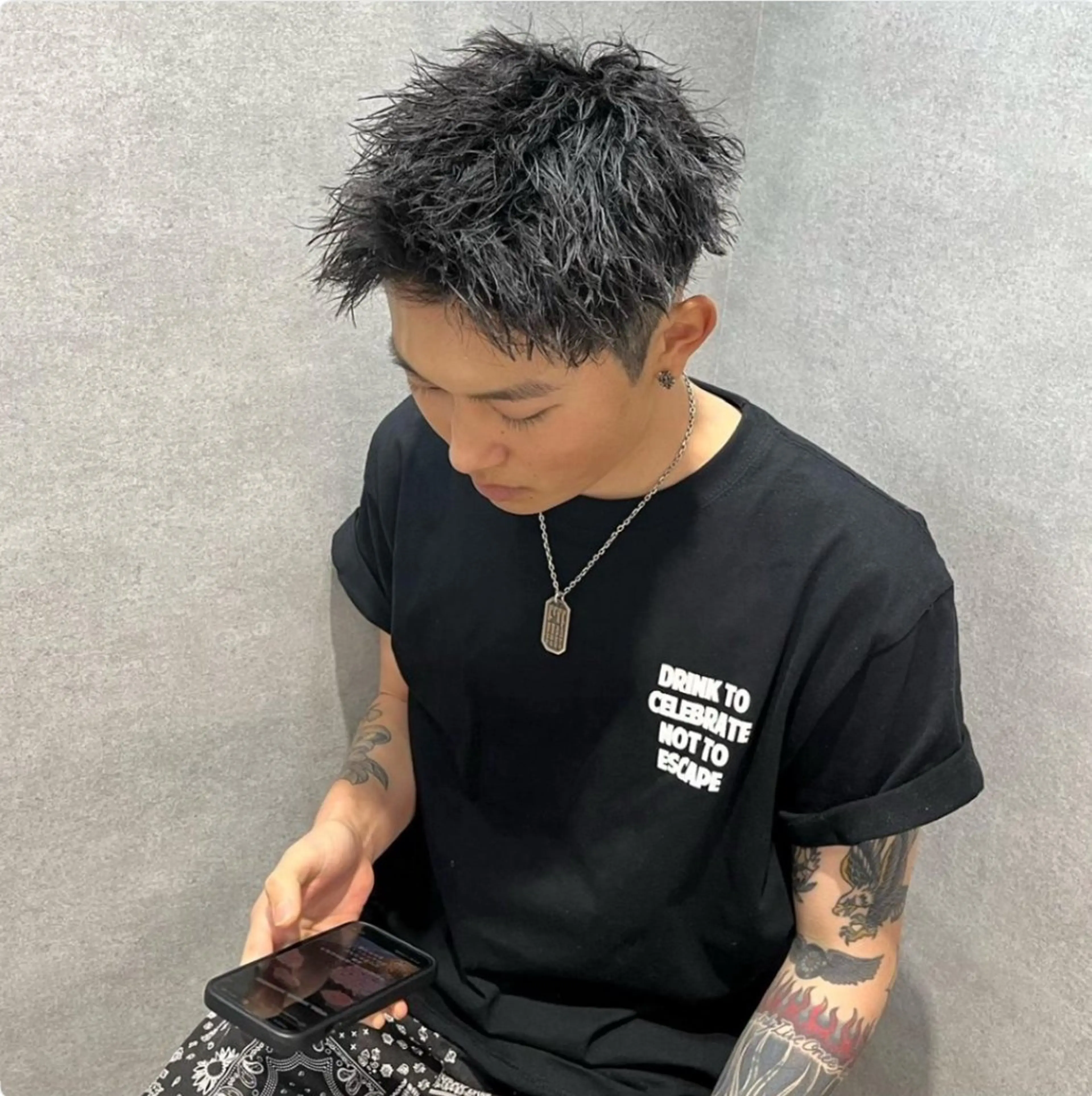 ショート カラー パーマ メンズ メンズパーマ スパイキーショート ショートヘア カット パーマ 🔥メンズ 特化🔥菊水皐暉🔥のヘアスタイル