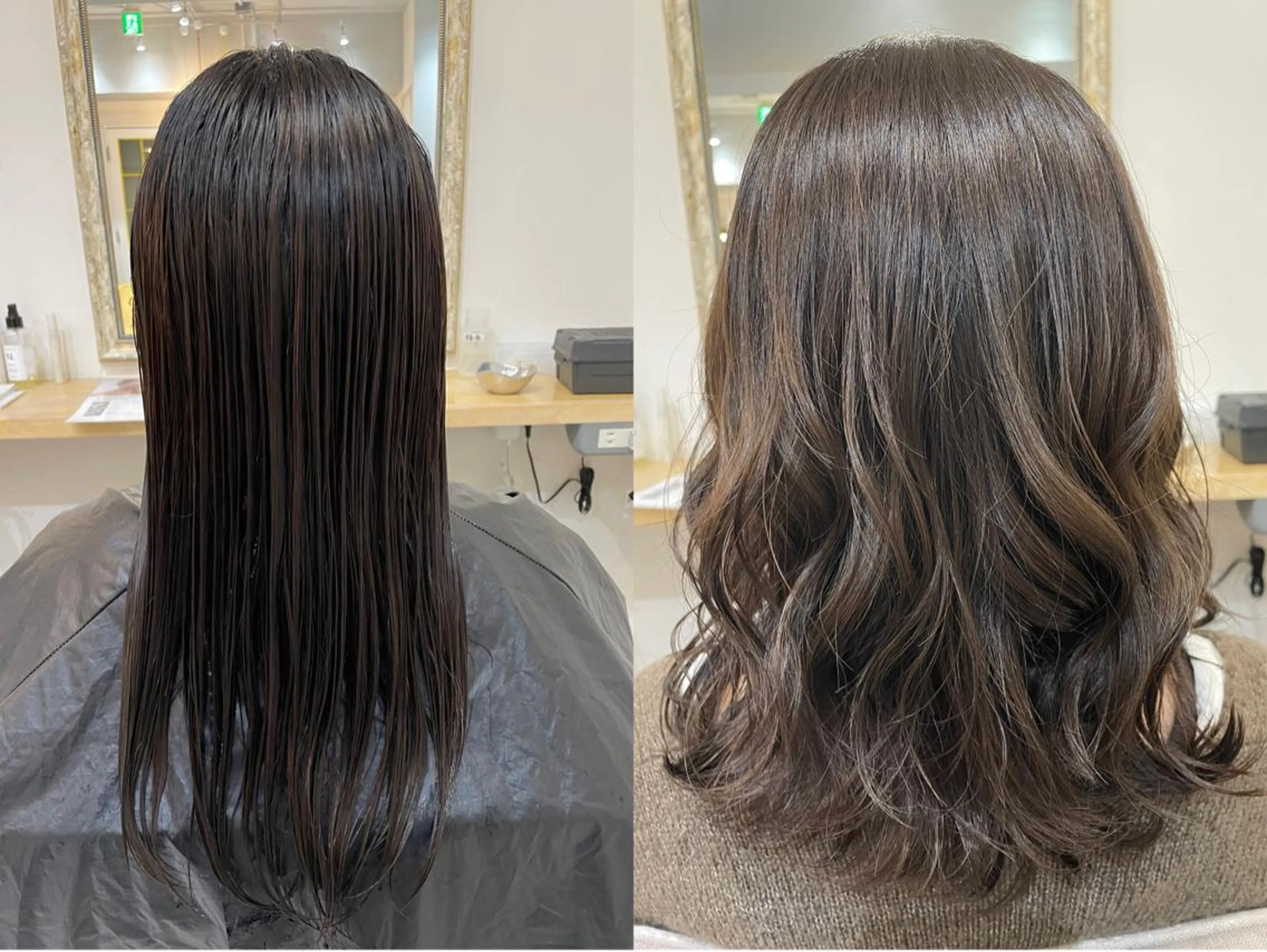 ミディアム レイヤーカット・ 縮毛矯正 星野のヘアスタイル