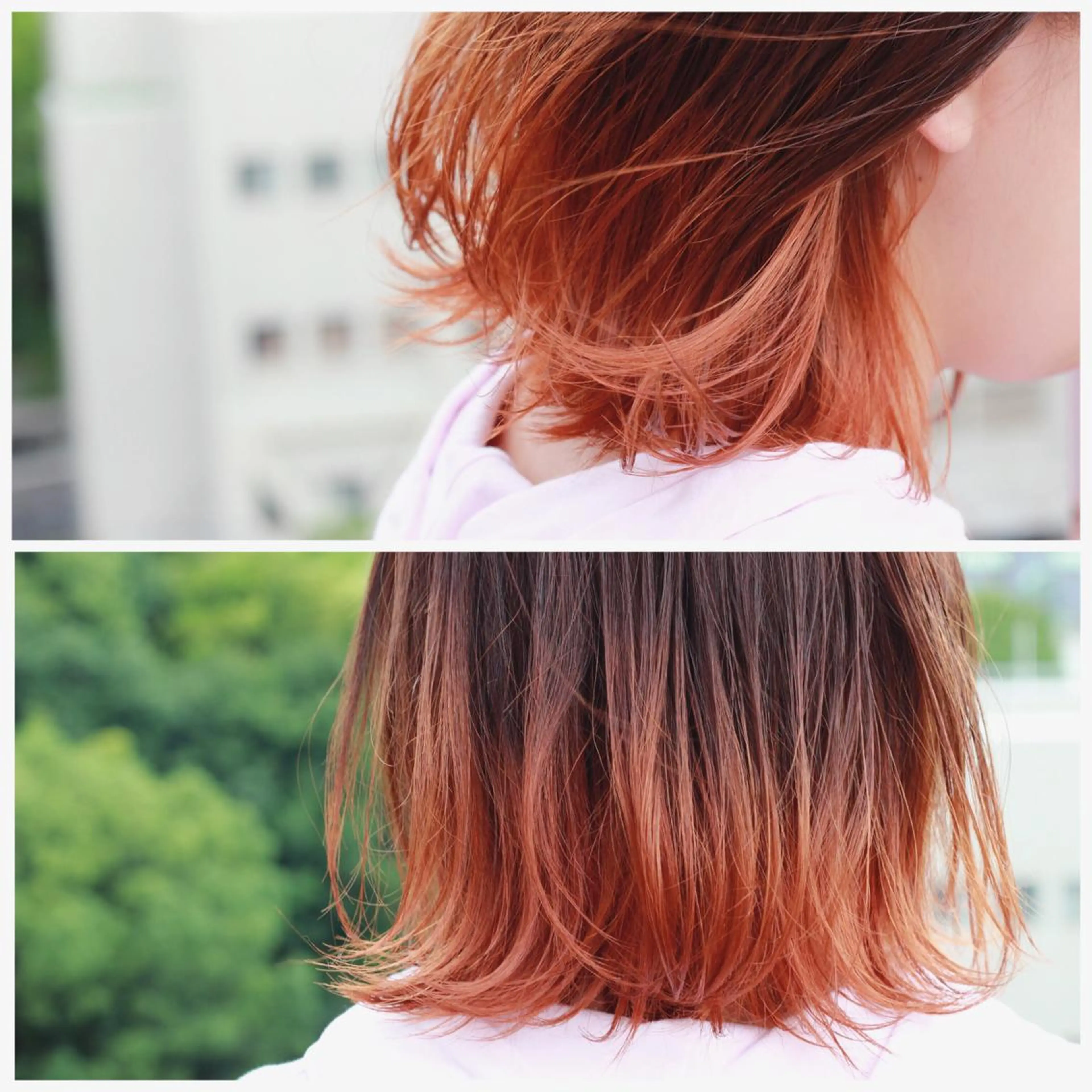 ミディアム カラー グラデーションカラー オレンジ カット Viage （ビアージュ）のヘアスタイル