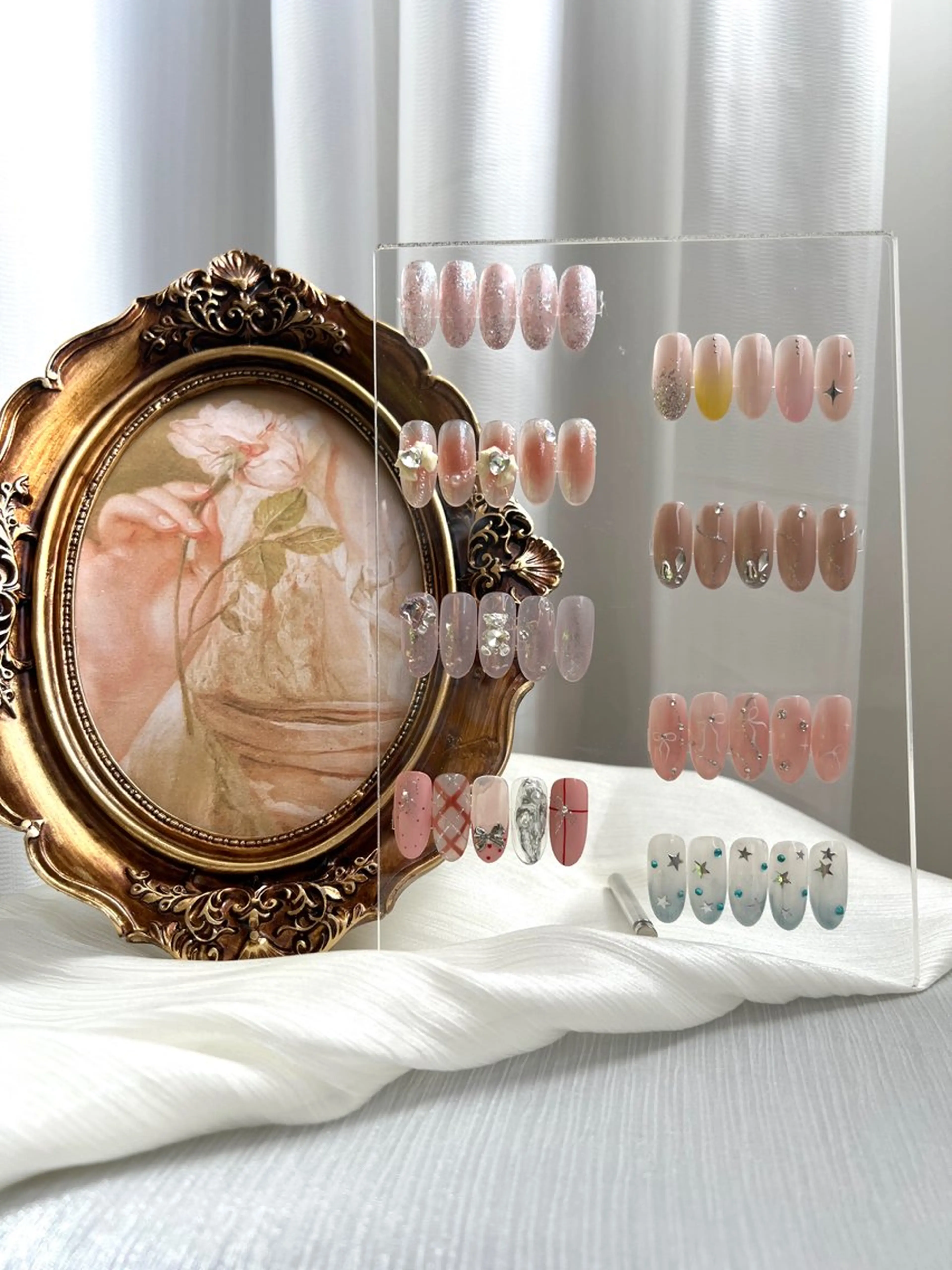 ネイル チークネイル ジェルネイル ピンク リボン ワンホンネイル Painty nailのネイルデザイン