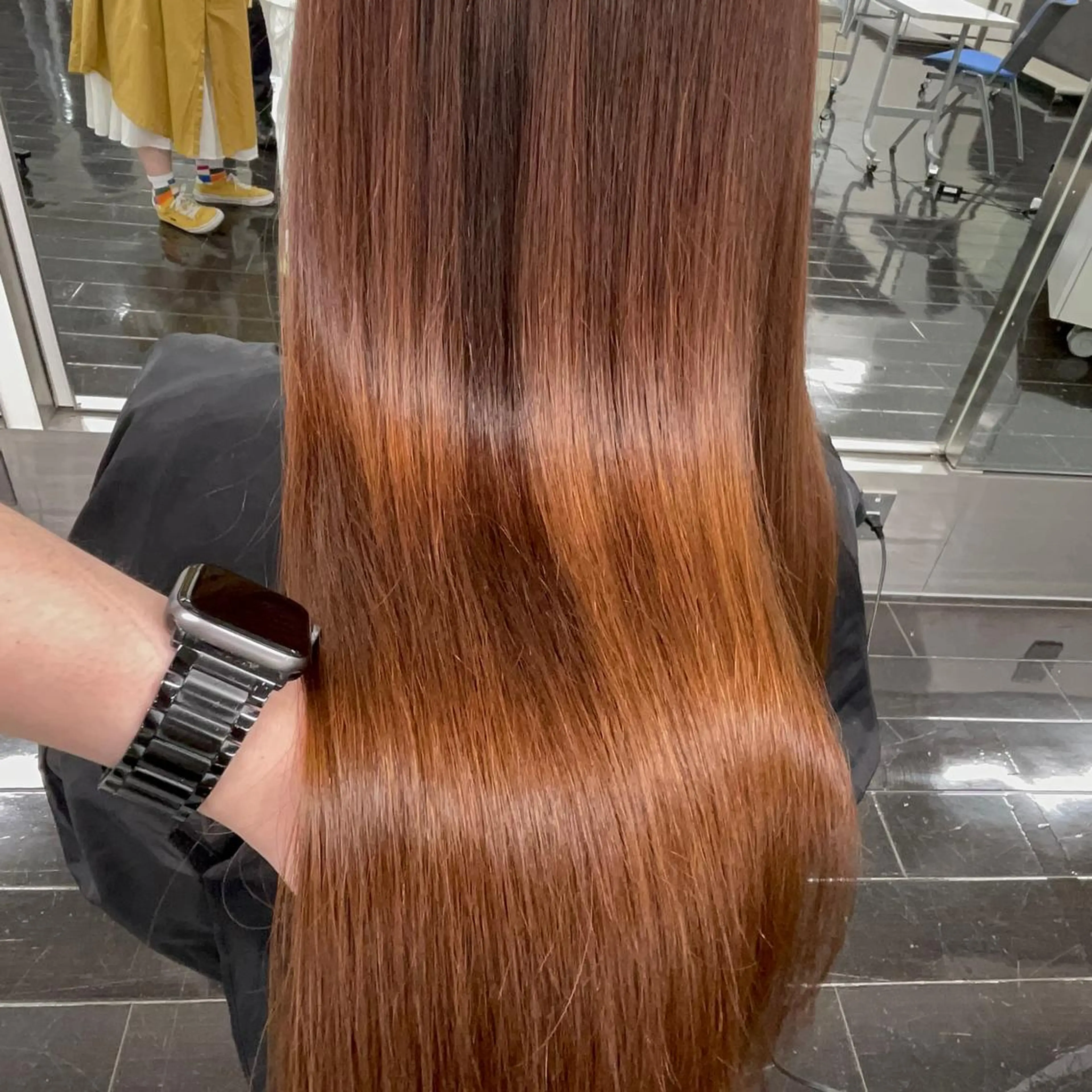 ロング 縮毛矯正 えんぐちとも／透明感 カラー／博多ボブのヘアスタイル