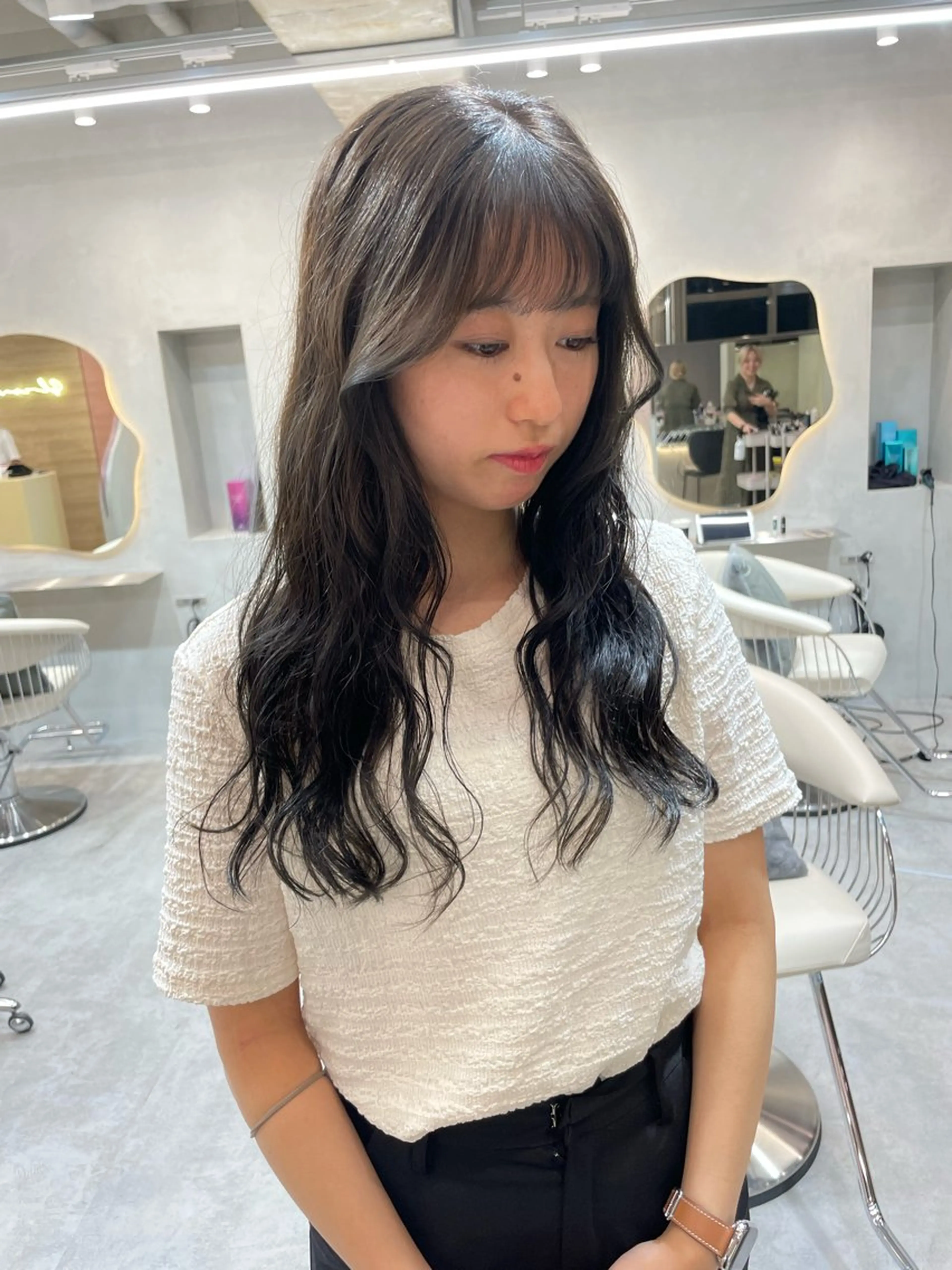 ロング パーマ レイヤー縮毛矯正 ささきすずね💗のヘアスタイル