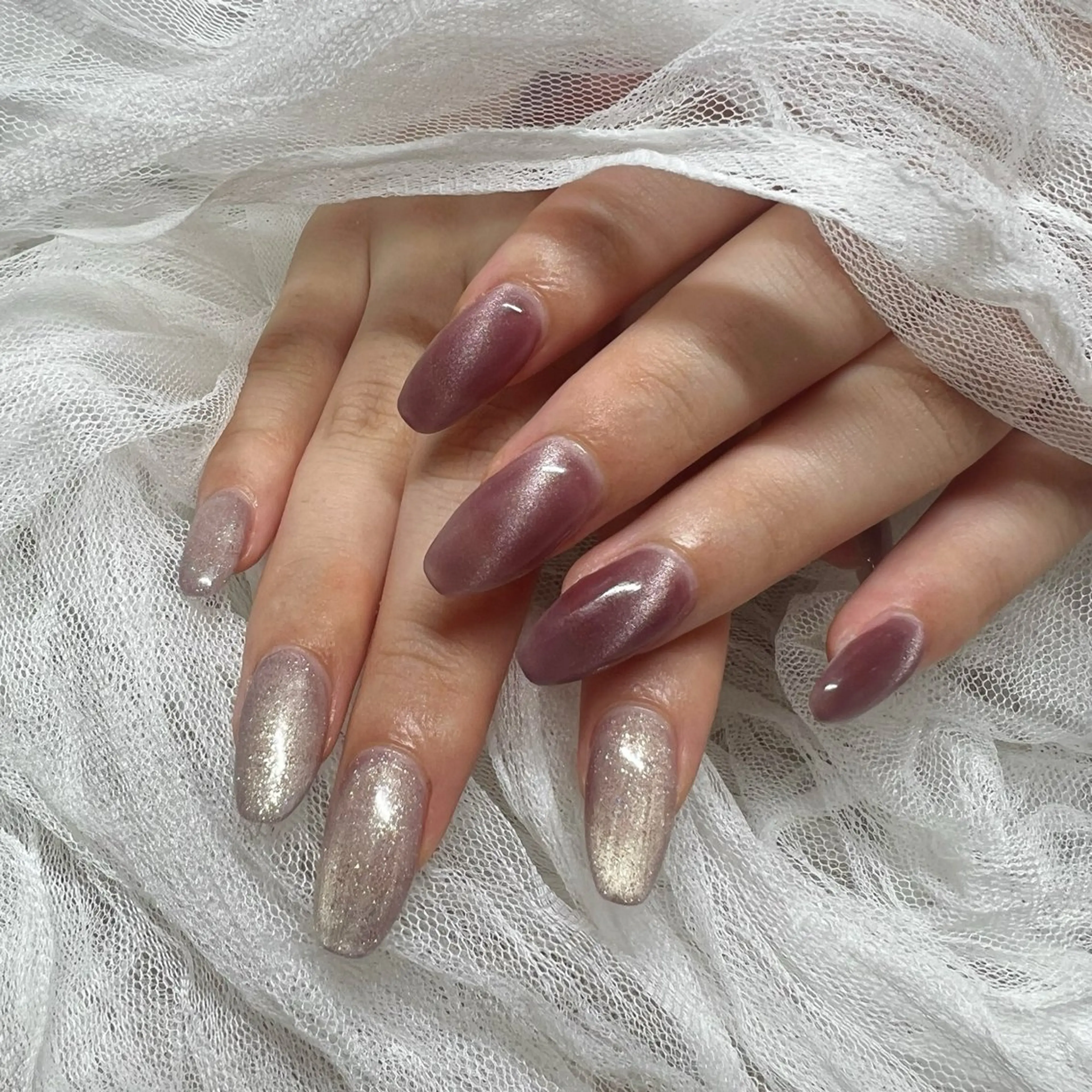 ネイル キラキラネイル マグネットネイル ハンドネイル ルミエナ銀座 KATAOKAのネイルデザイン