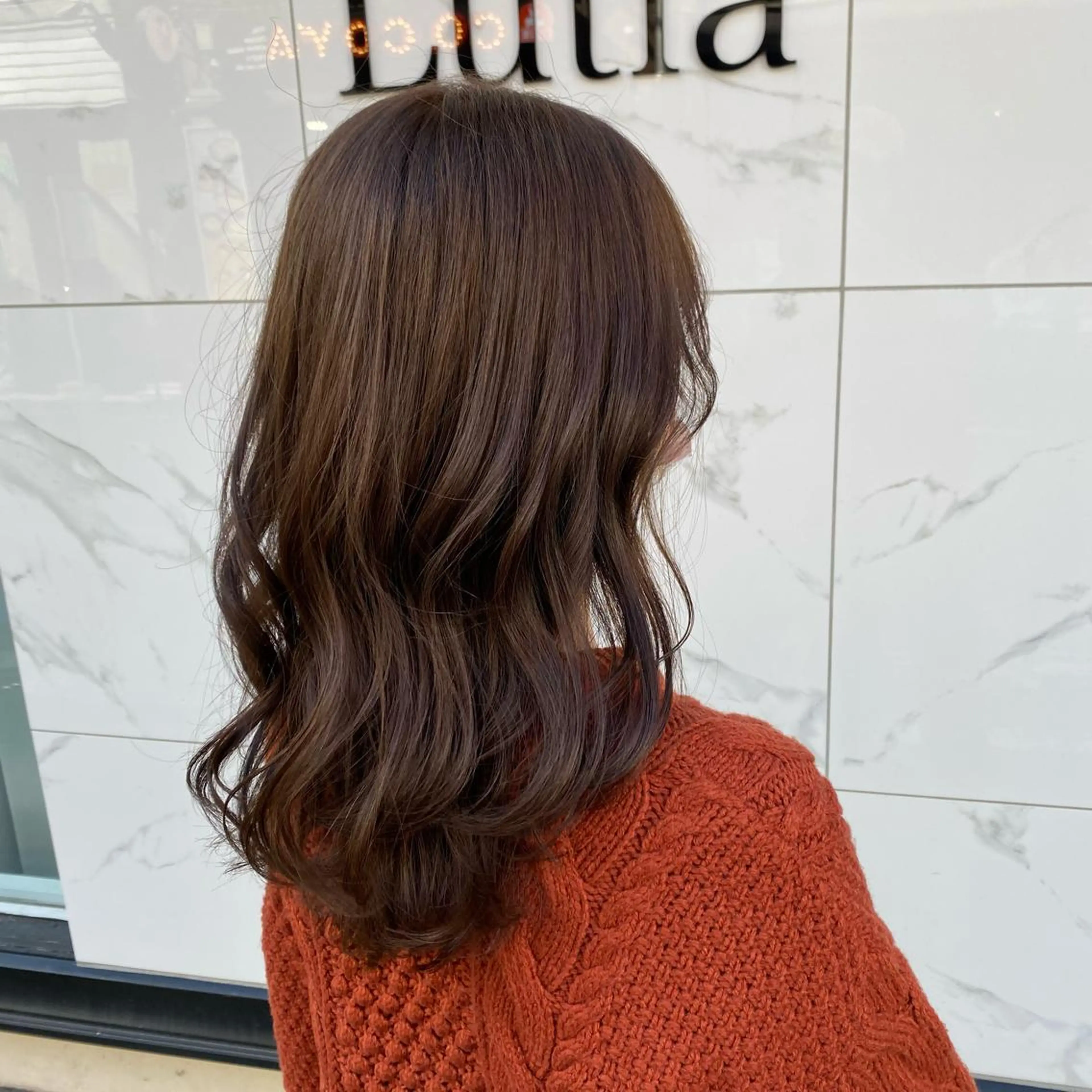 セミロング カラー ブラウンカラー 透明感カラー モカブラウン 増子 祐太朗のヘアスタイル