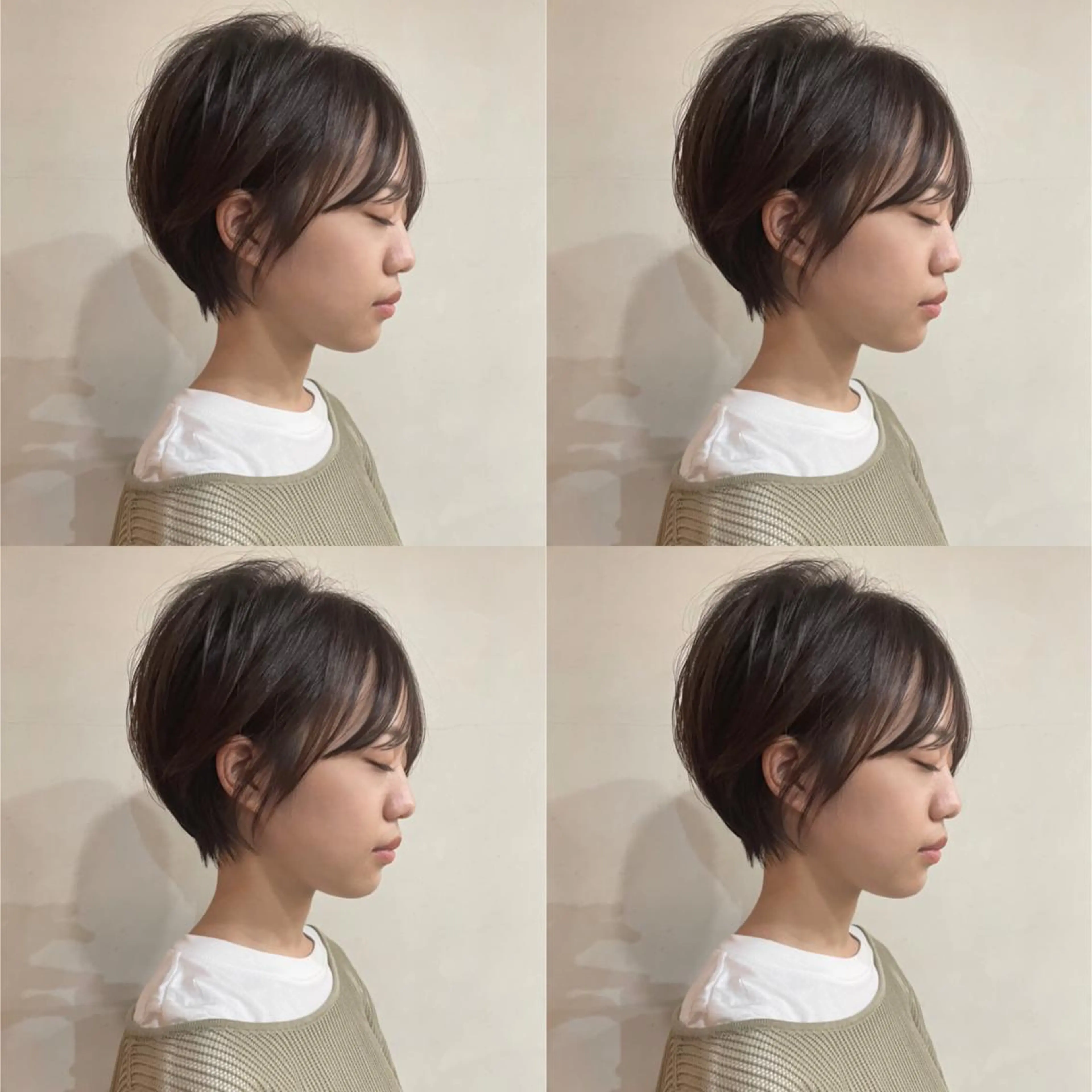 ショート カラー ショートボブ ハンサムショート 丸みショート デザインカラー ハイライトカラー カット ヘアカラー トリートメント 京都大人女性ショート 徒歩1分/秋山のヘアスタイル