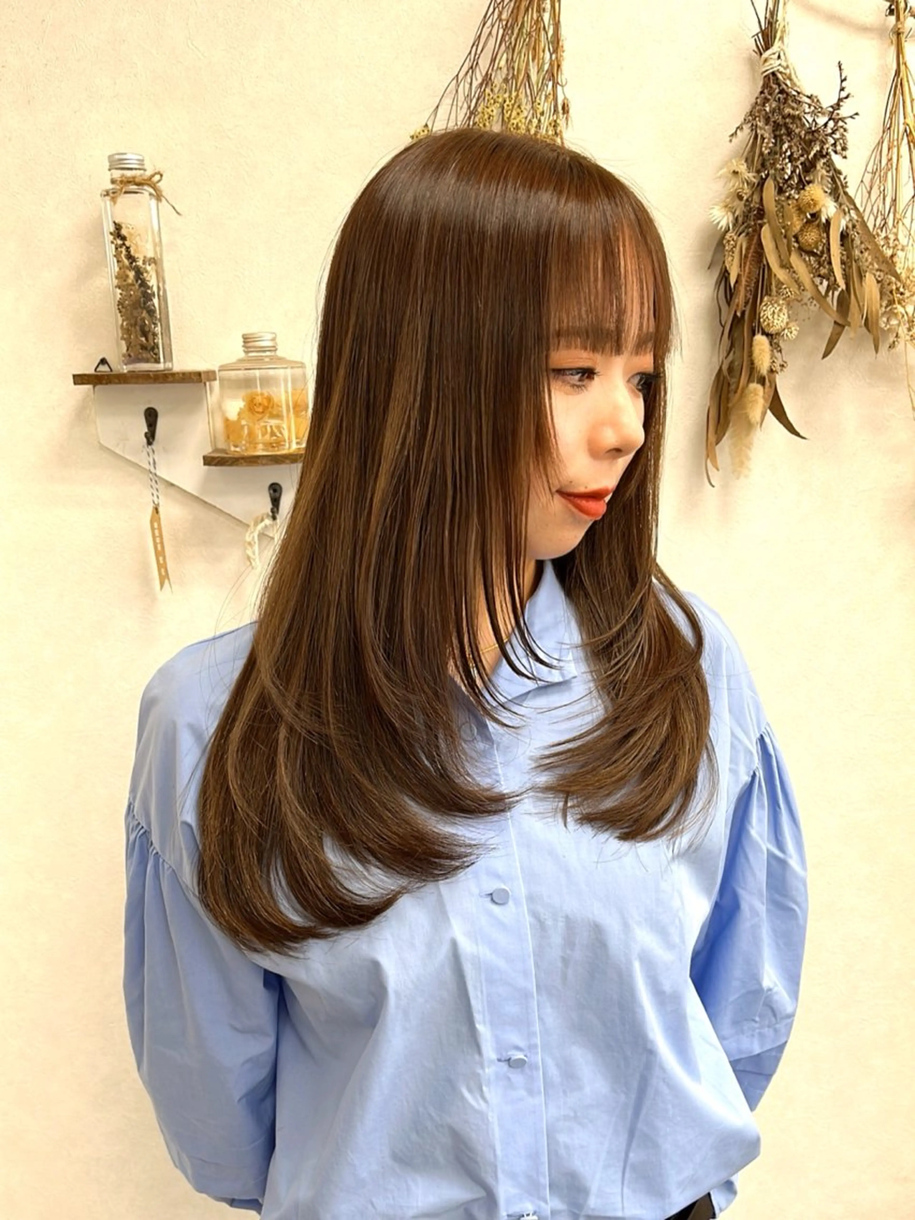 ロング レイヤーカット カット トリートメント issy/ハイライト ハイトーン／レイヤーのヘアスタイル