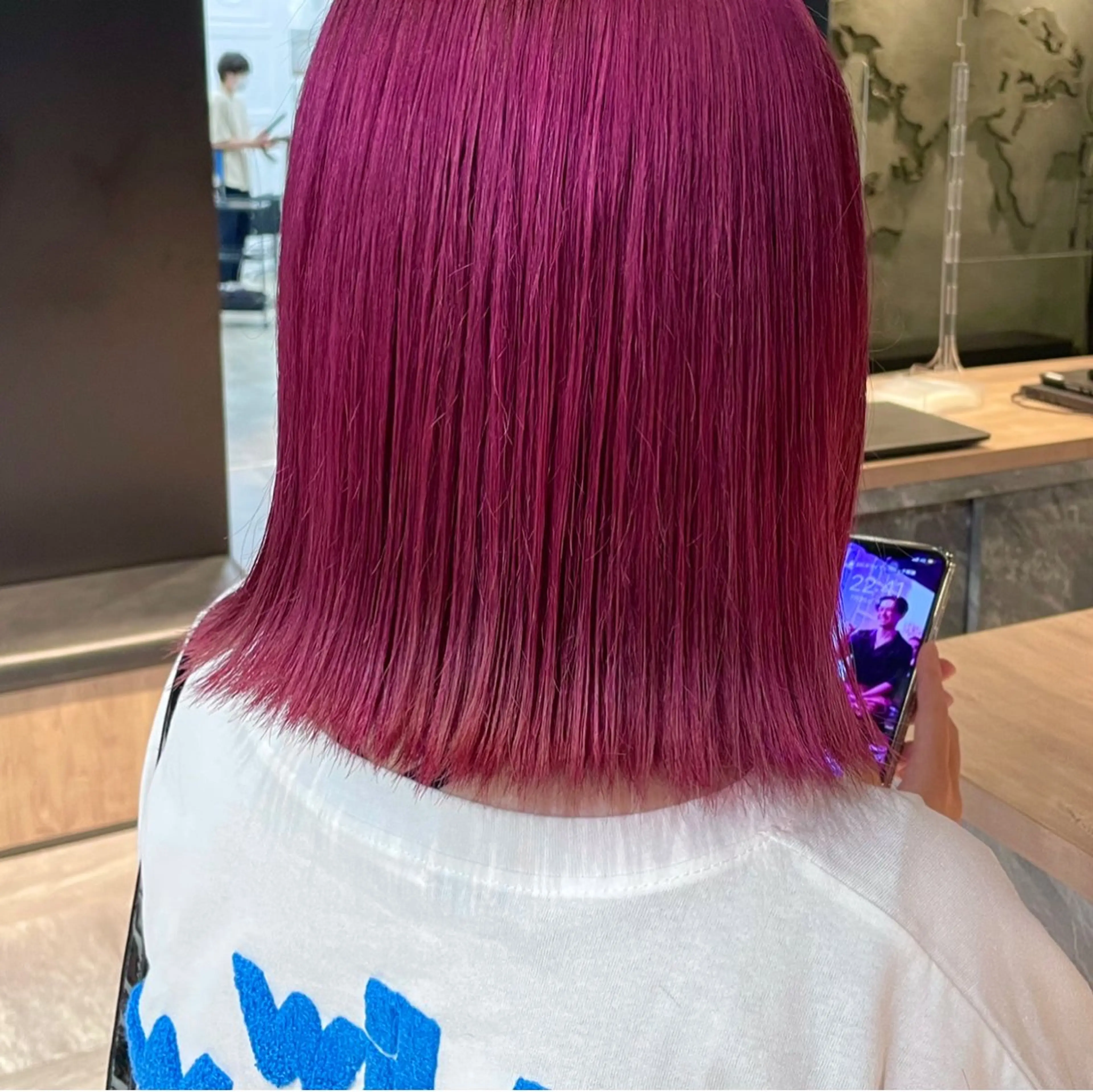 セミロング カラー ヘアアレンジ 顔周りカット×透明感 カラー💫AINAのヘアスタイル