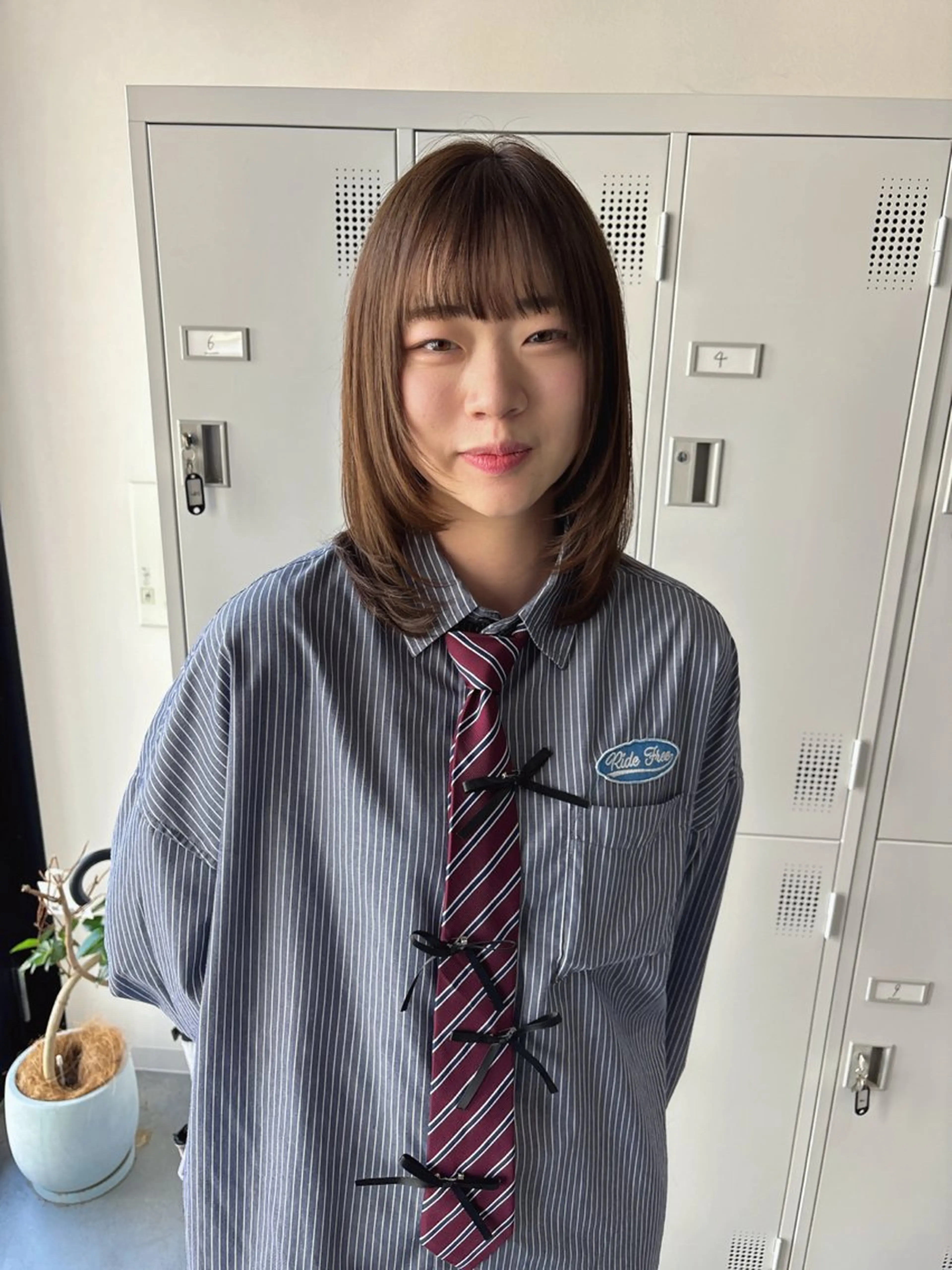 ミディアム 学生 韓国風ヘア レイヤーカット 小顔カット 垢抜けレイヤー特化× 髪質改善 藤原悠暉のヘアスタイル