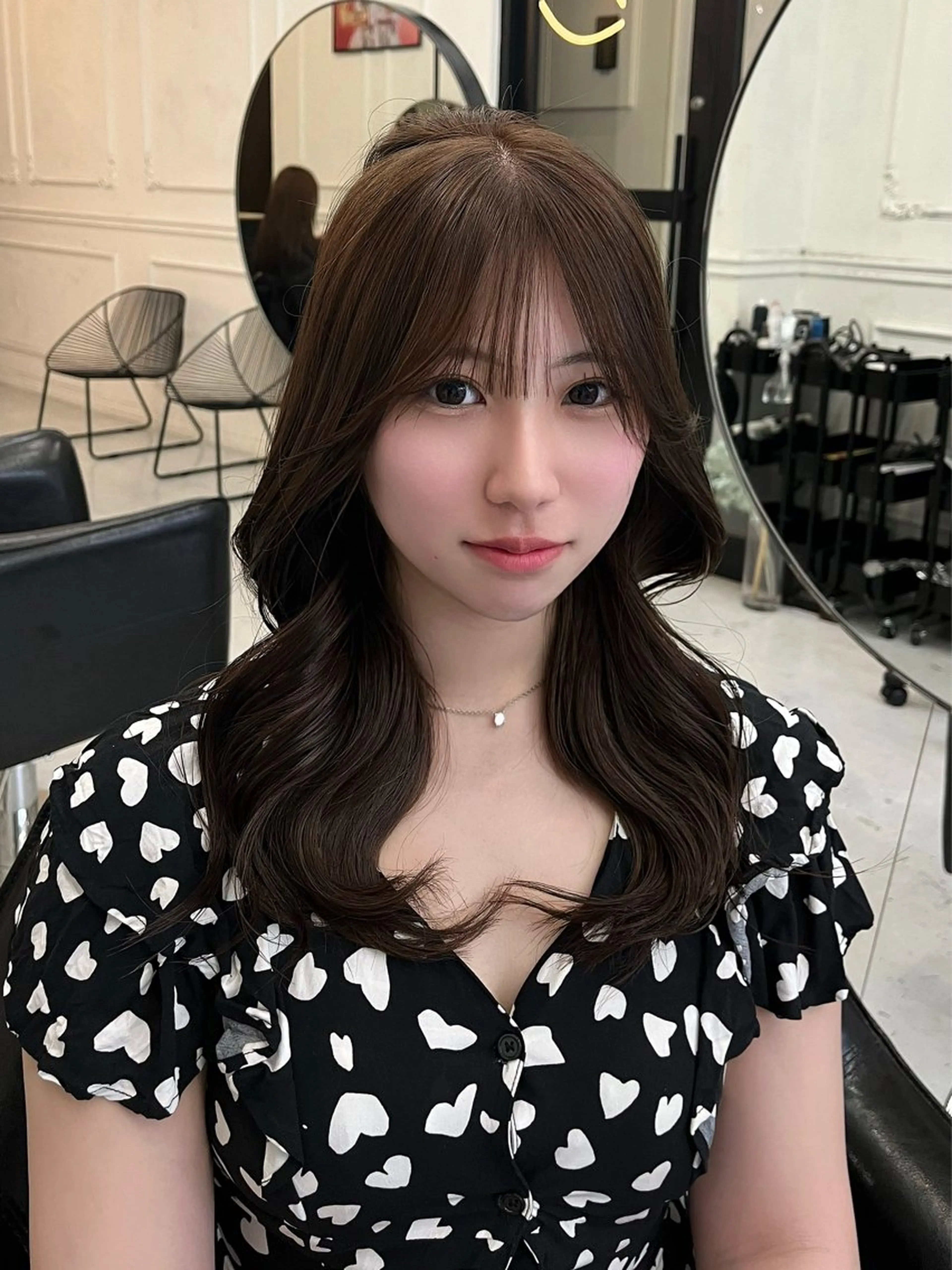 ロング カラー グレージュ カット ヘアカラー Maison Halu YUKIのヘアスタイル