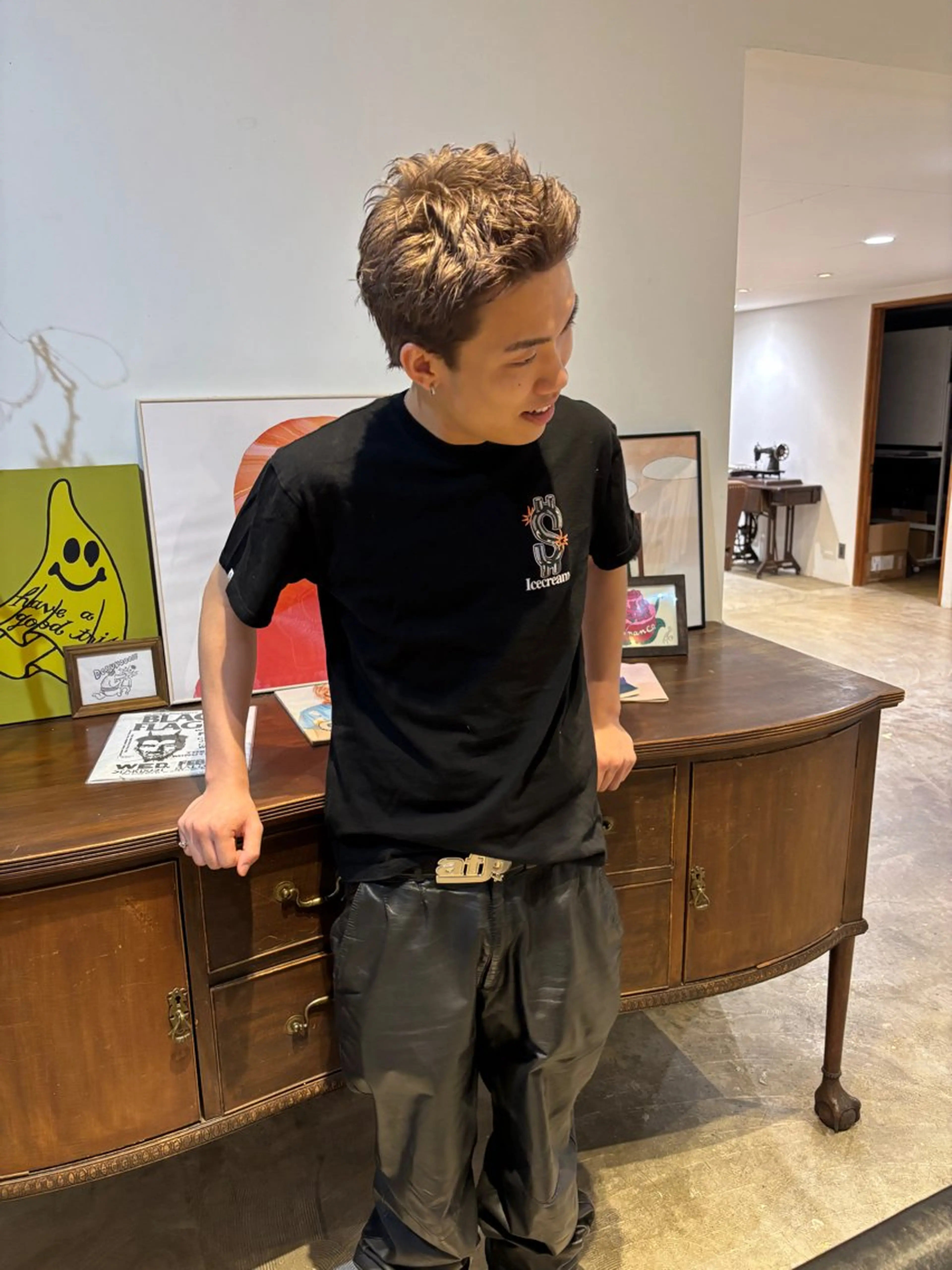 カラー メンズ ベージュカラー 安藤楓華 fuka andoのヘアスタイル