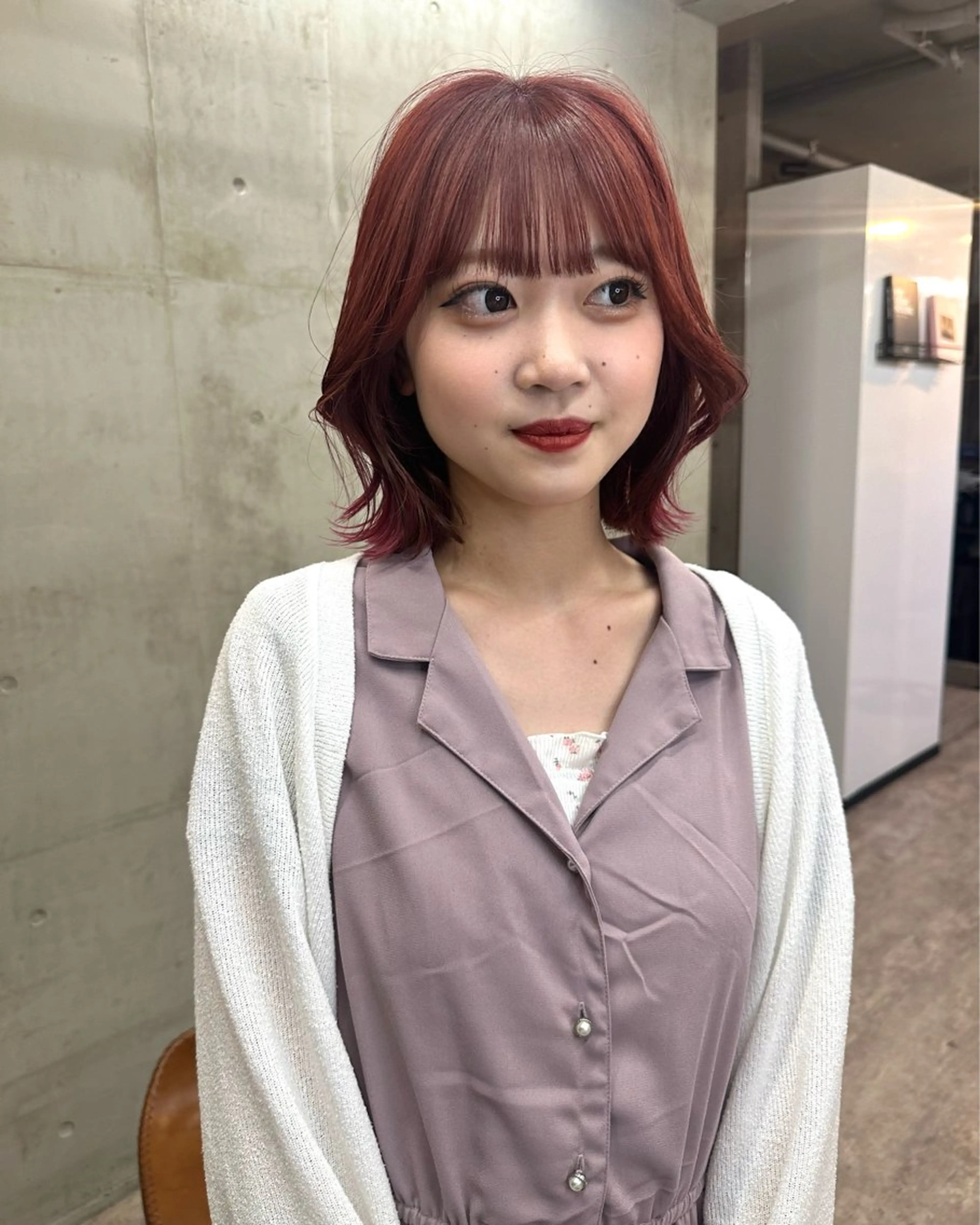 ショート カラー ボルドーカラー ボブ くびれヘア カットモデル募集中 ／HARUKA🎀のヘアスタイル