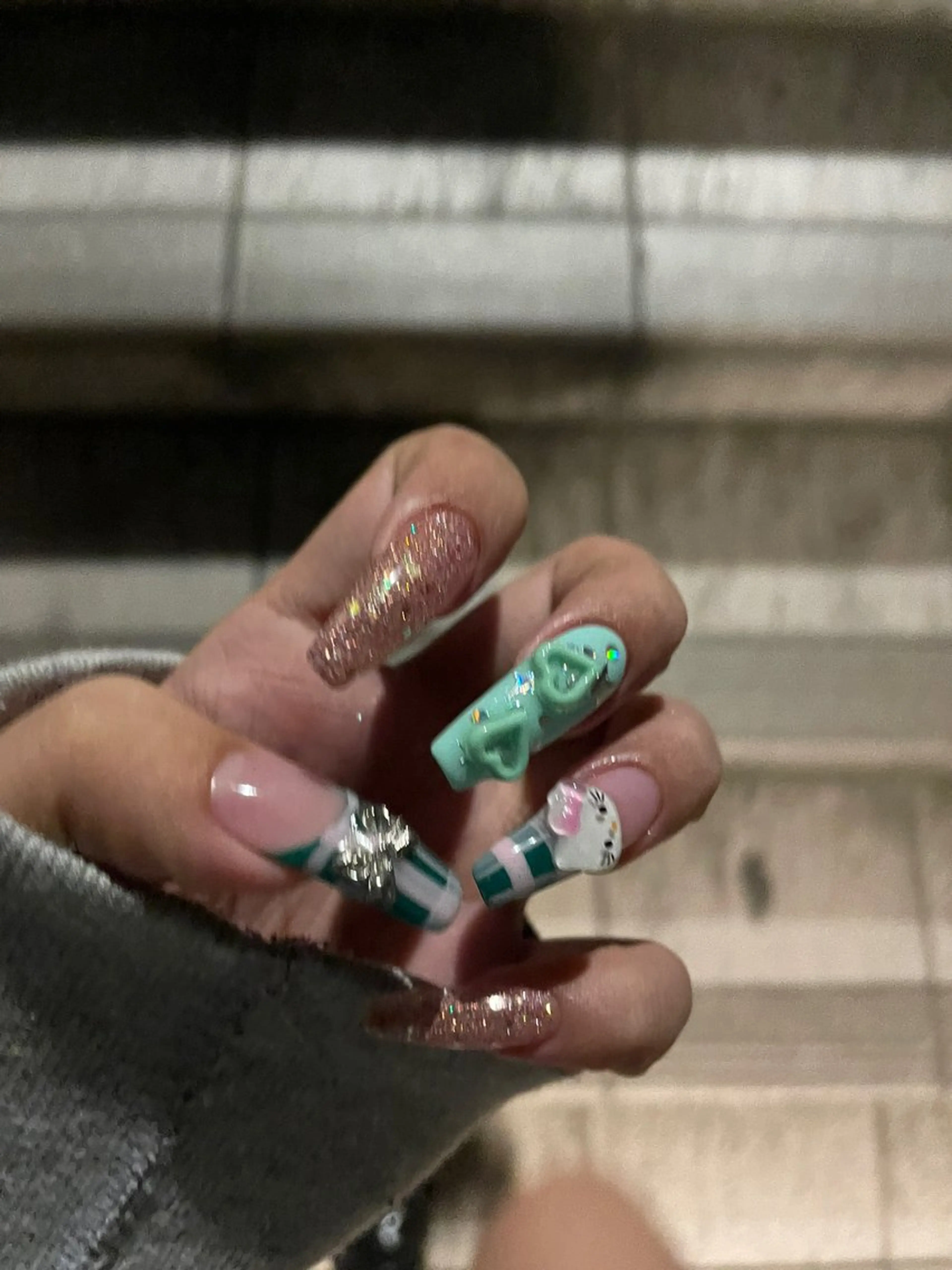 アクリル長さだし4本アートコース🩵の写真