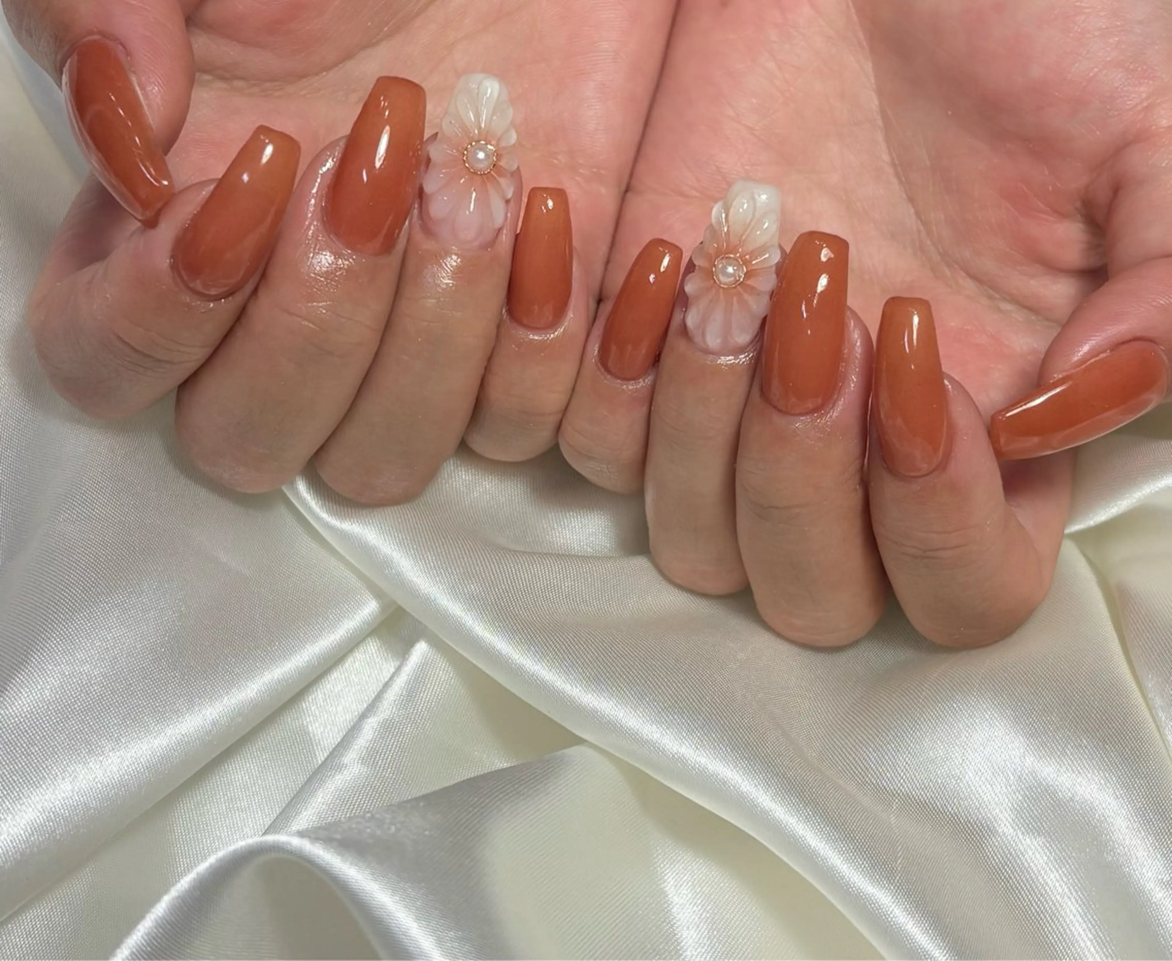 ぷっくりフラワーアート🌼2本の写真