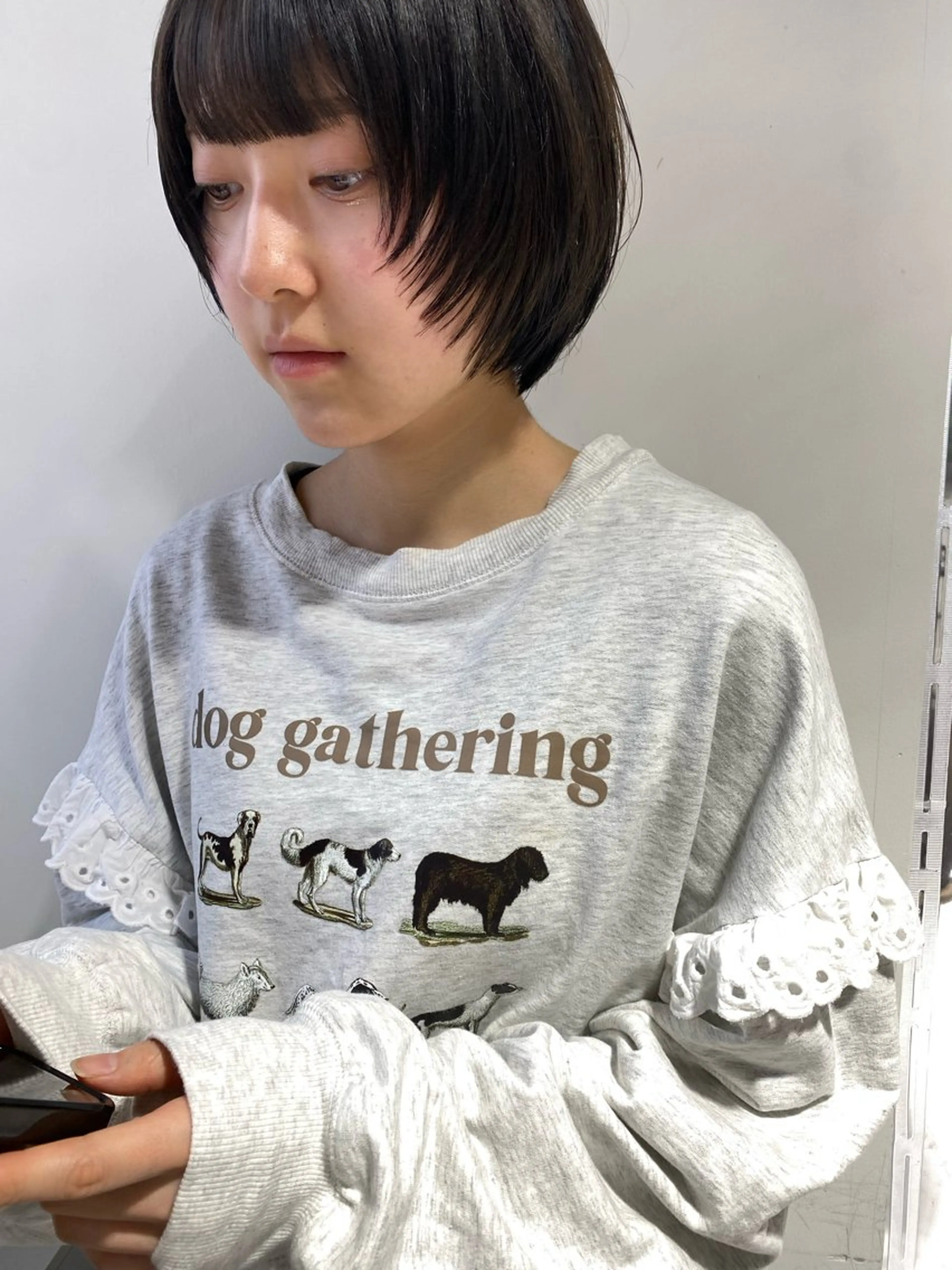 ショート ヘアアレンジ ショートボブ ボブ 顔まわりレイヤー 顔周りカット 髪質改善 カット トリートメント 新井 広之のヘアスタイル