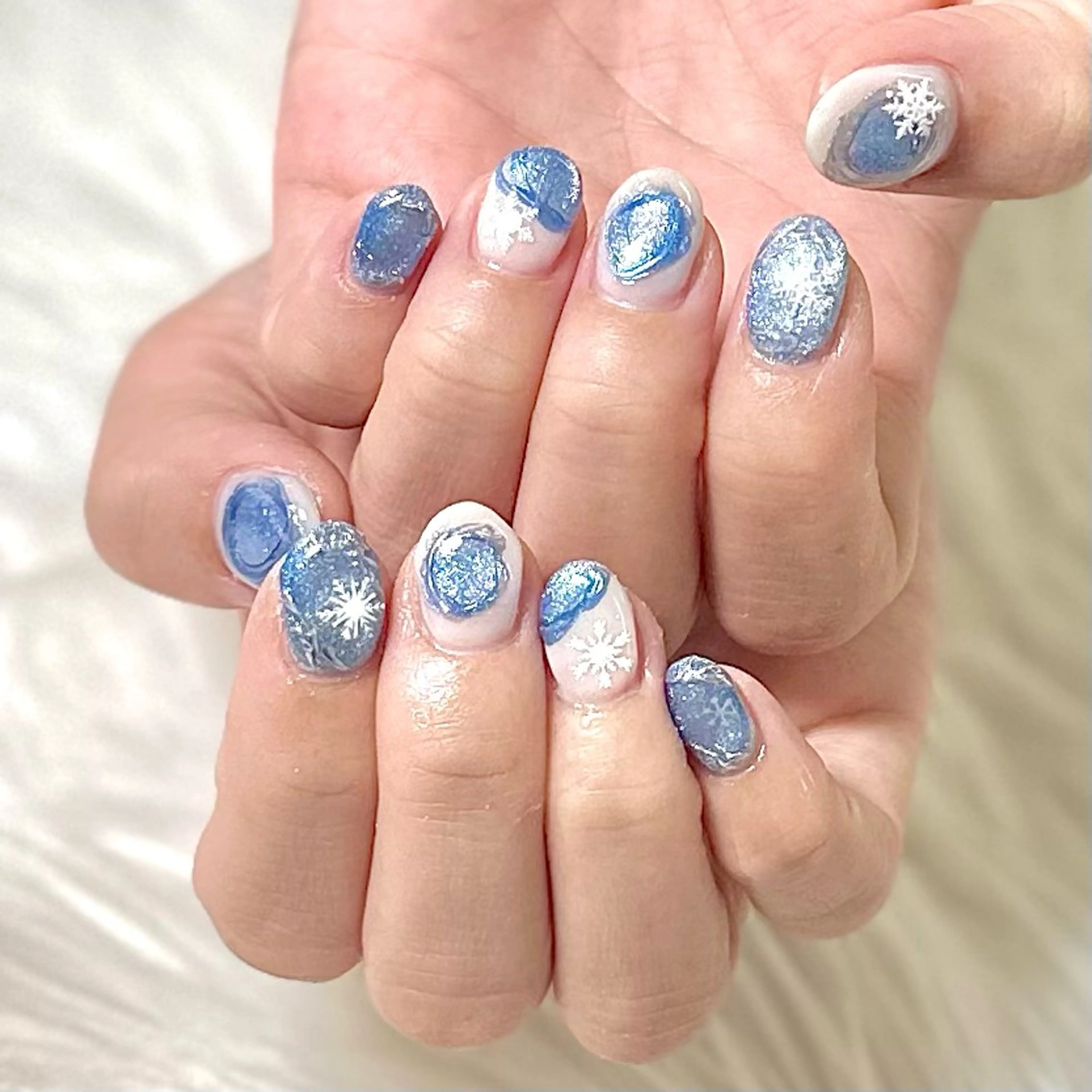 ネイル ブルー Heartnail Hino Reinaのネイルデザイン