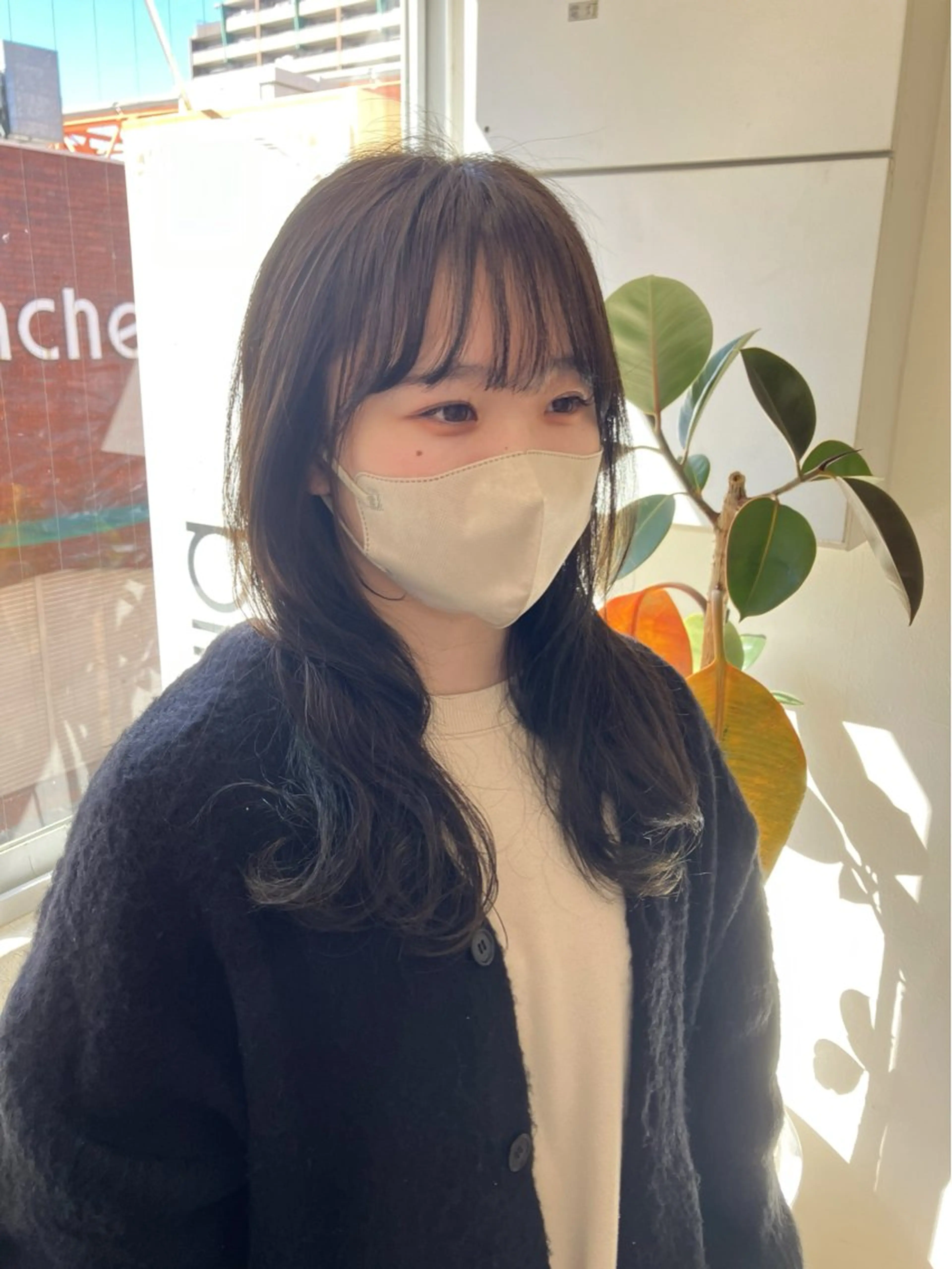 ロング 顔周りカット 阿部 雲母のヘアスタイル