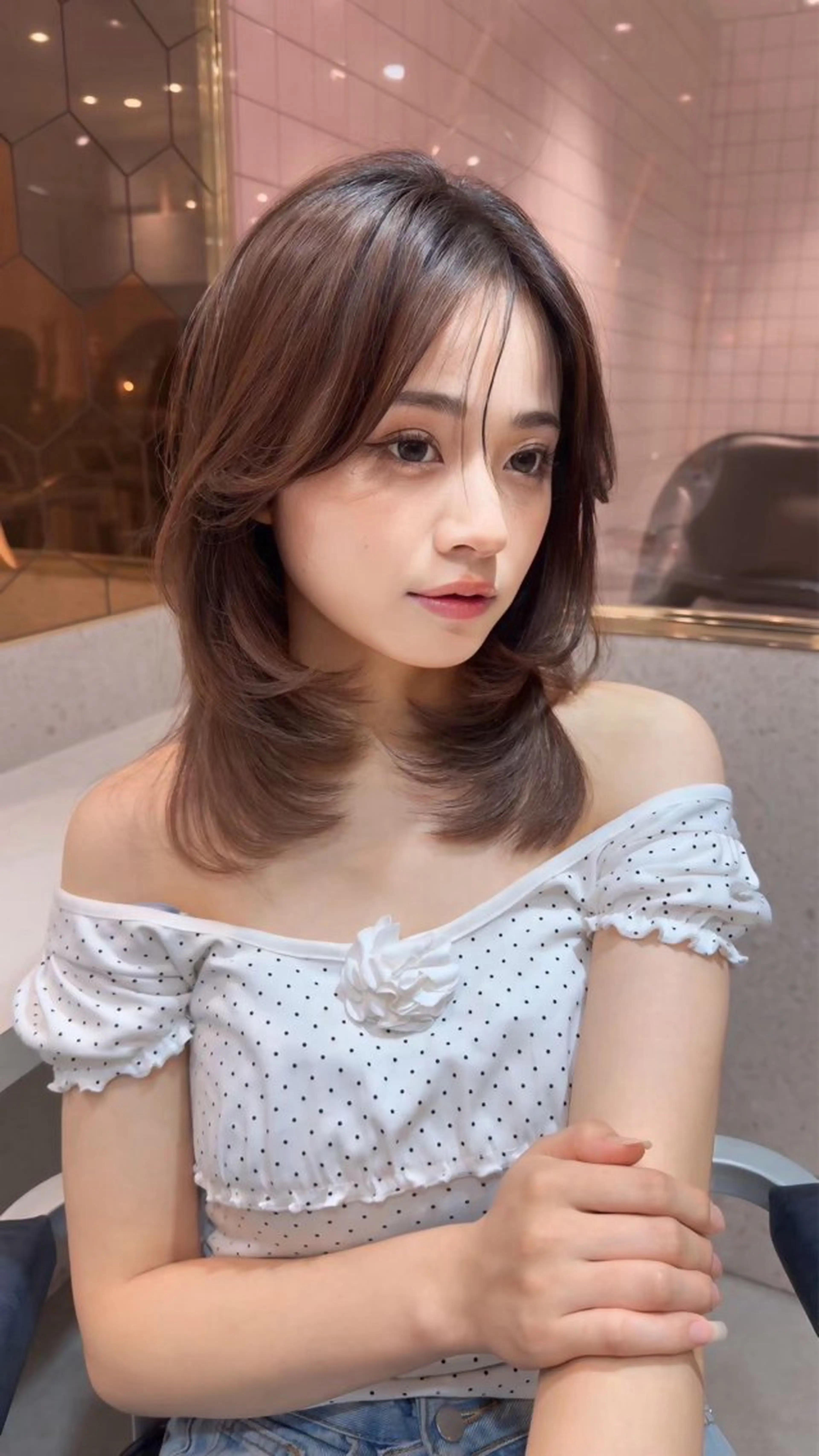 ミディアム カット ヘアカラー トリートメント Sea by Lond所属・新宿/髪質改善/ボブ 韓国レイヤー大重聖斗のヘアスタイル