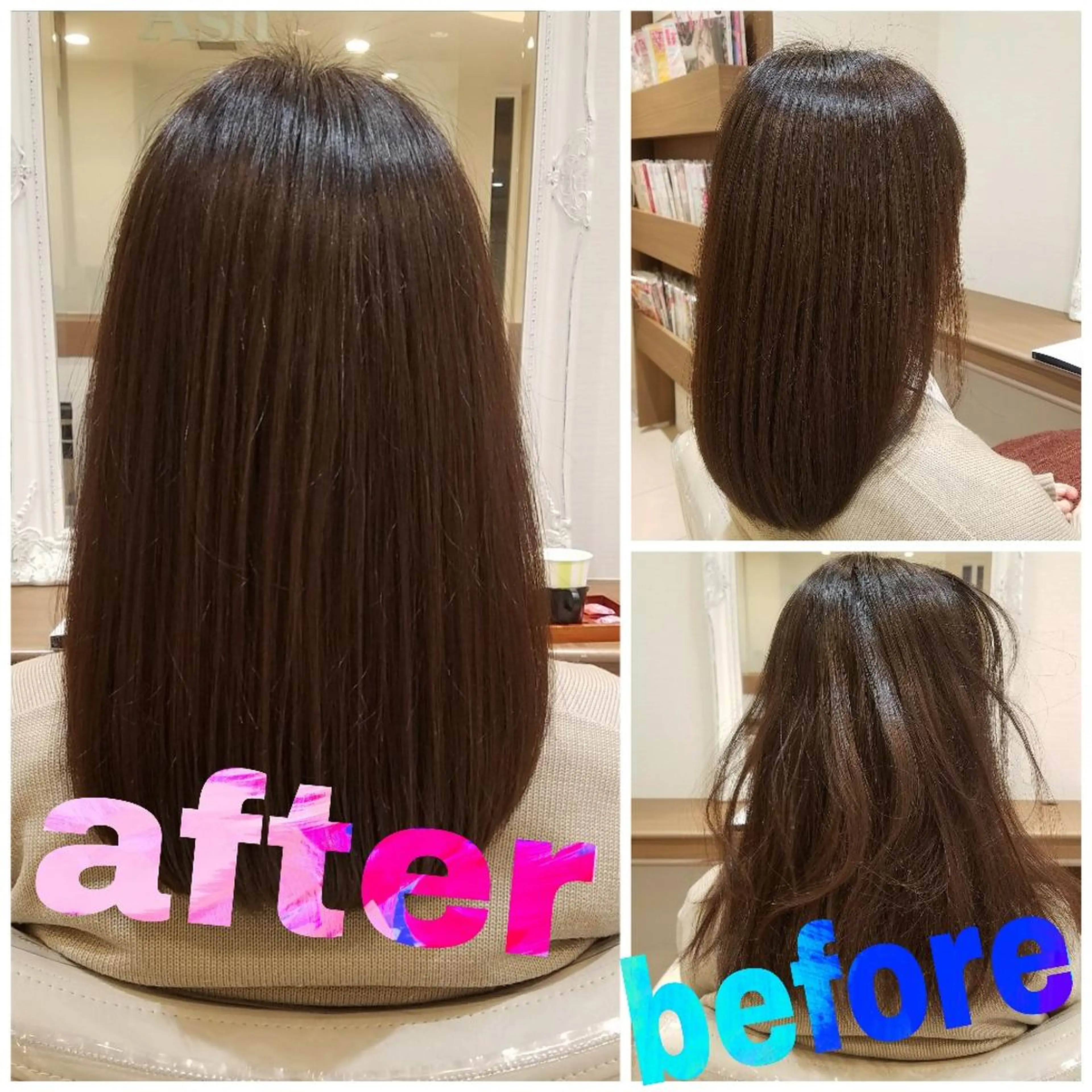 セミロング カット 縮毛矯正 トリートメント 村岡【店長】 【骨格矯正ショート】のヘアスタイル