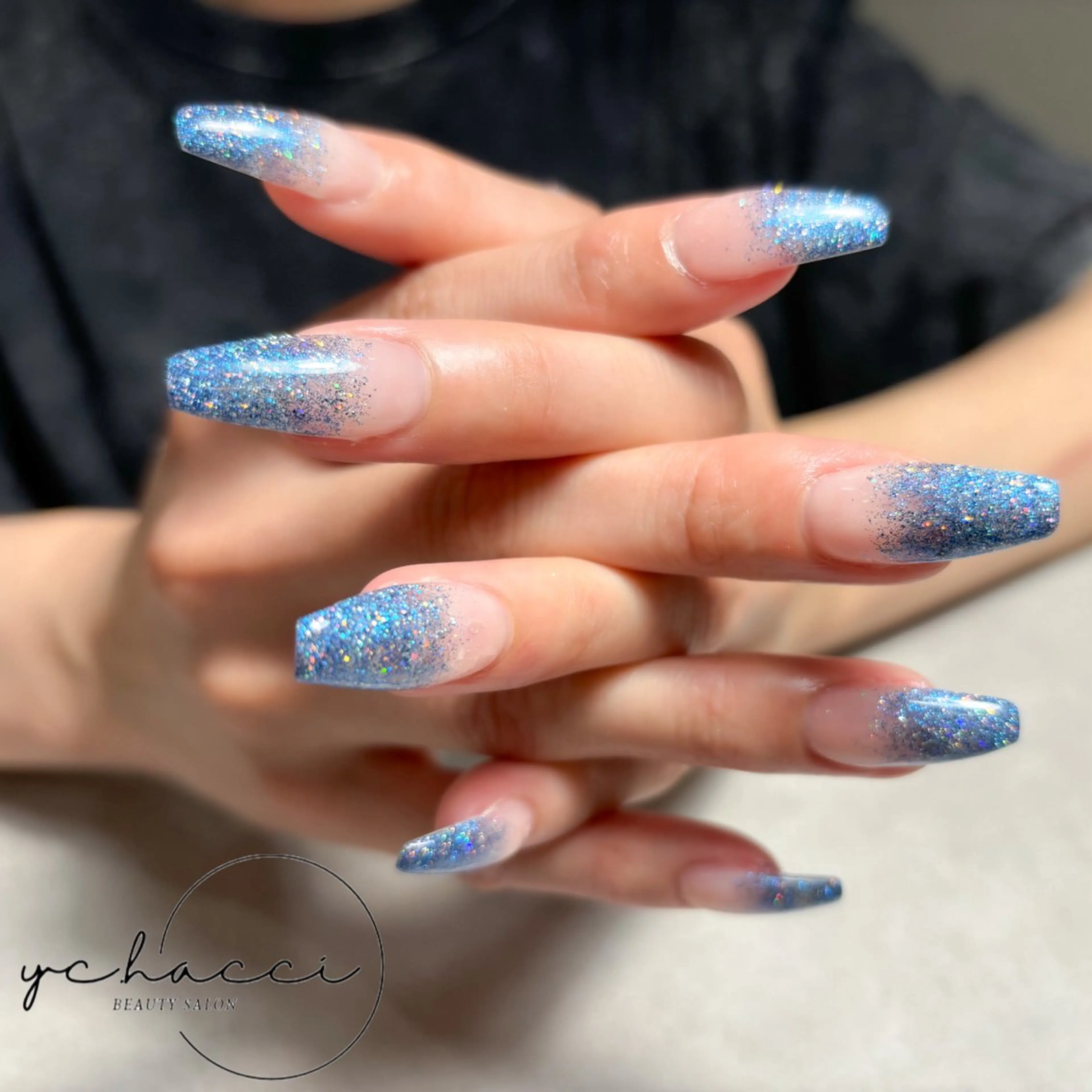 ネイル グラデーション ラメ(グリッター) ラメグラデーション ハンドネイル SALON yc.hacciのマツエク・マツパデザイン