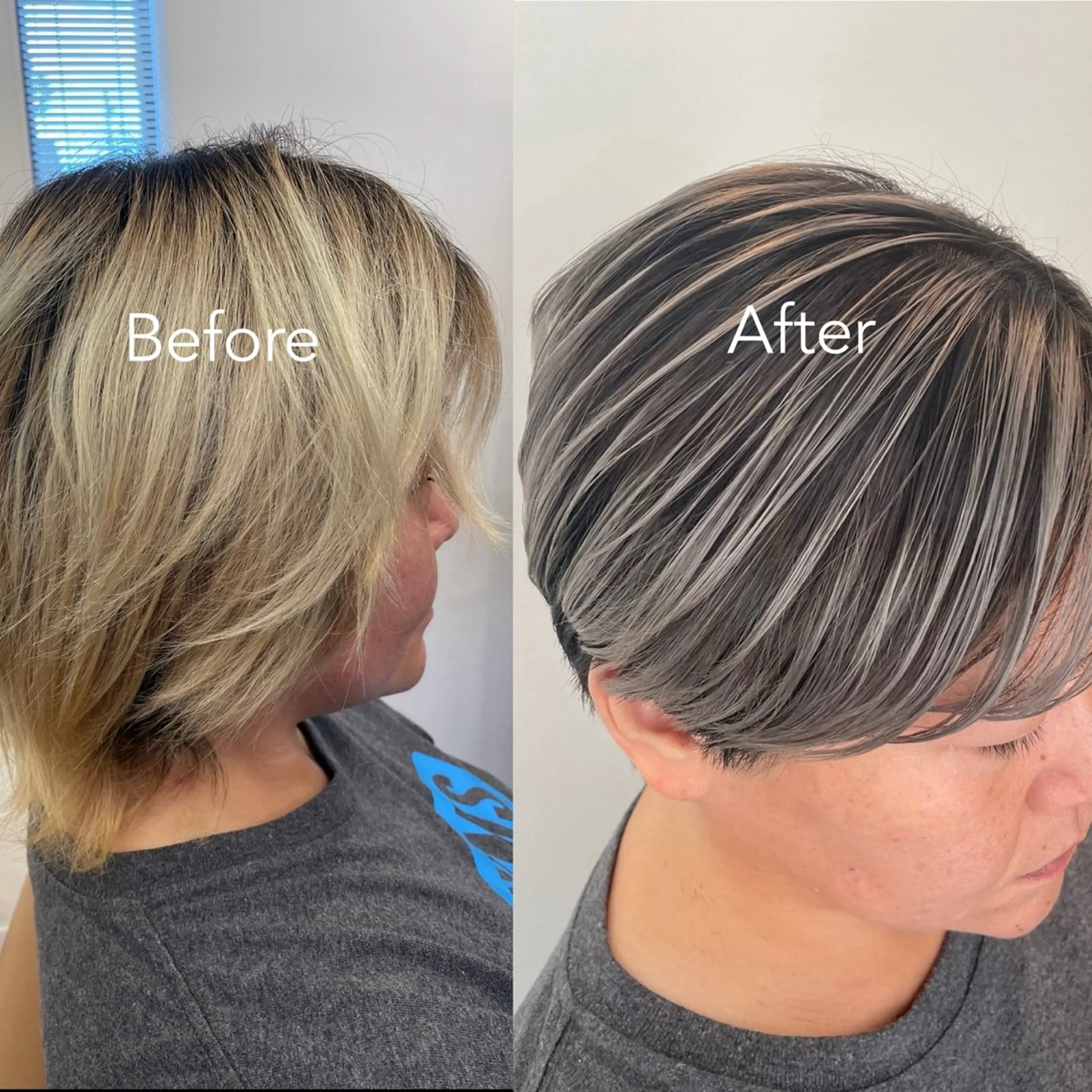 ショート カラー バレイヤージュ イヤリングカラー グラデーションカラー ハイライトカラー ハイトーンカラー ブリーチ👩‍🦳/ ‪✂︎MANAMIのヘアスタイル