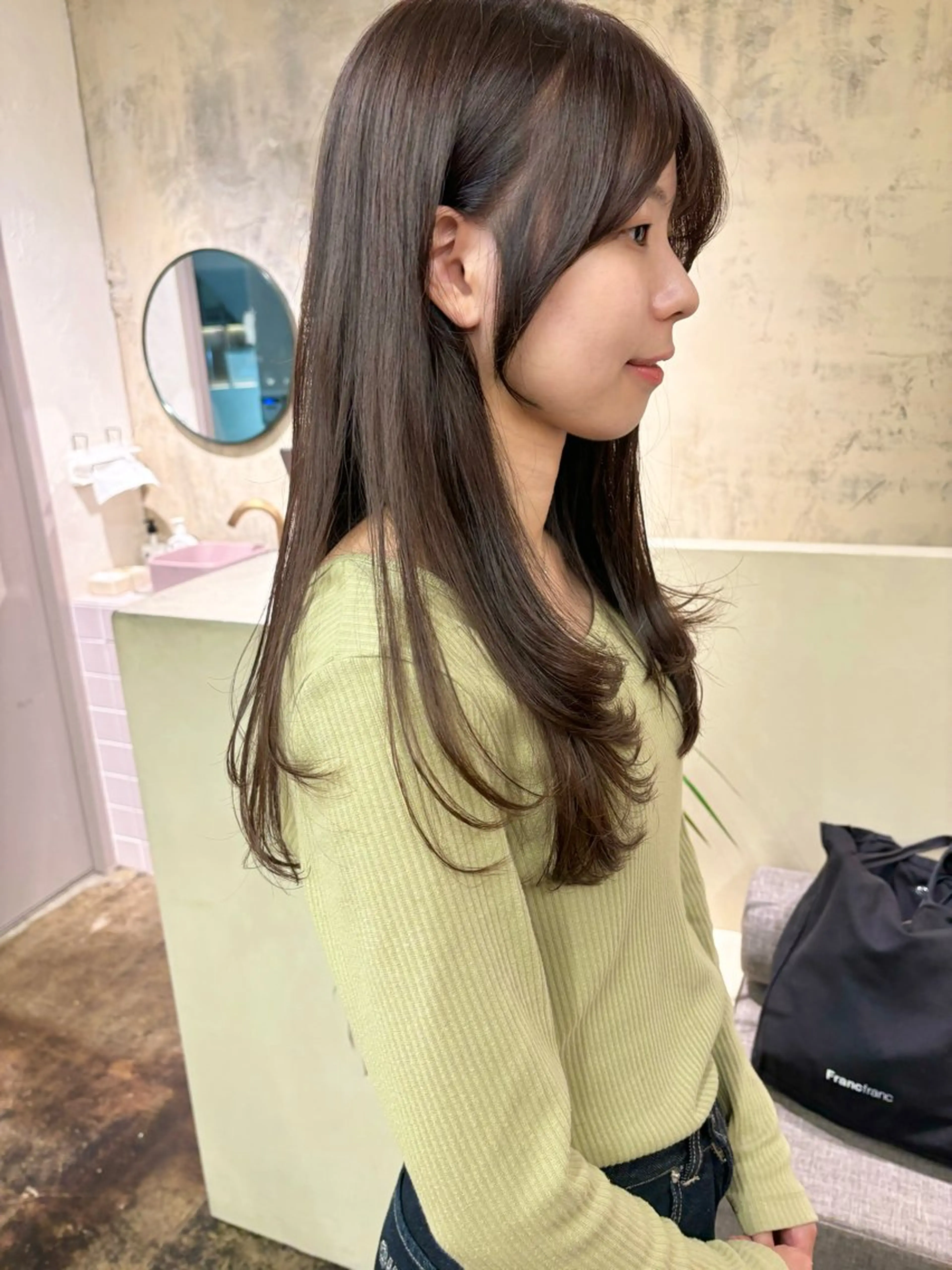 セミロング カラー 顔周りカット カット ヘアカラー 美空🐇 レイヤー / 透明感カラー🩰のヘアスタイル