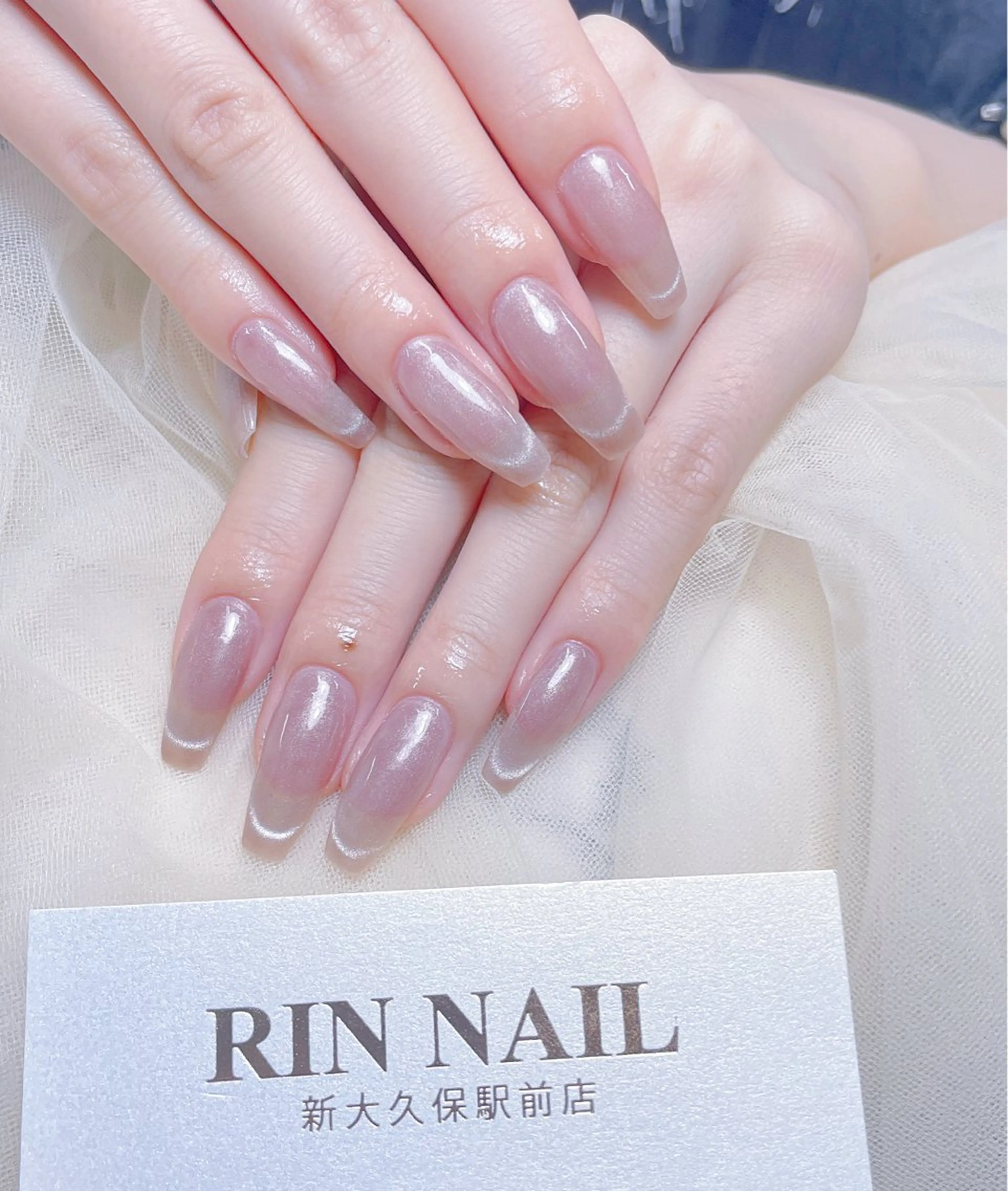 ネイル アートネイル 長さ出し ガーリー 韓国ネイル 持ち込み Rin Nail 新大久保店のネイルデザイン