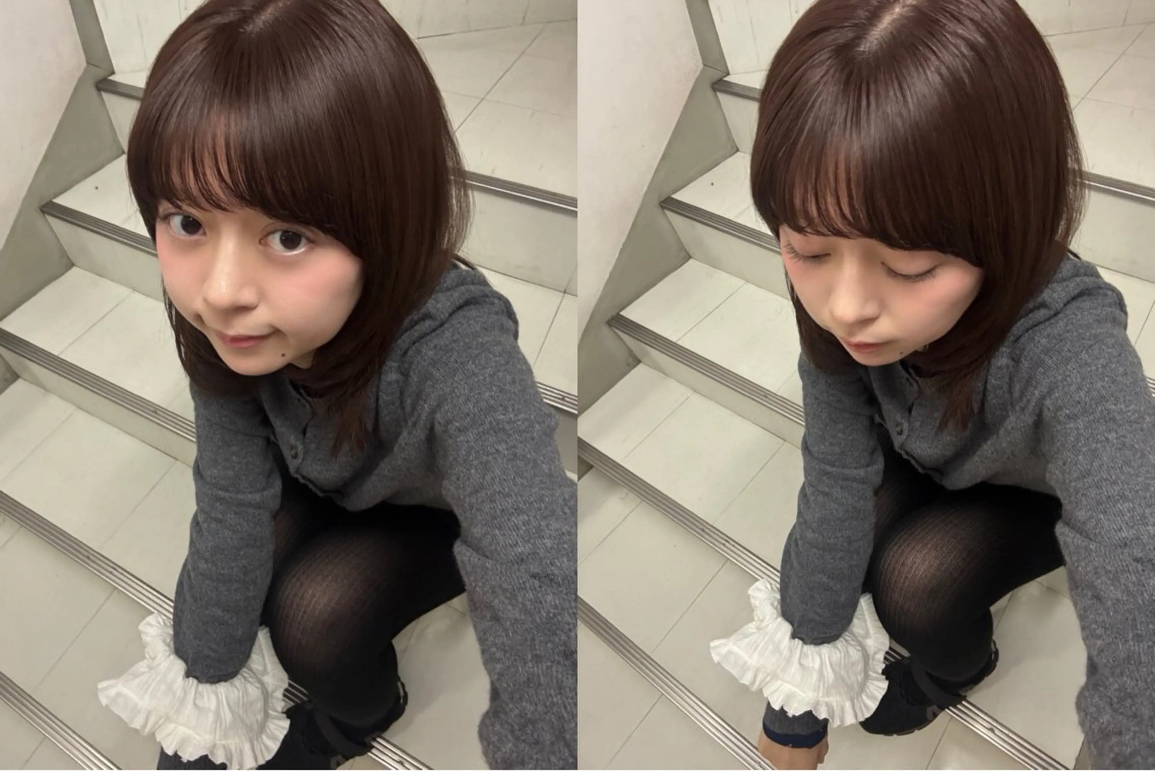 ミディアム カラー カット ヘアカラー riria/ボブ /透明感カラー🎀のヘアスタイル