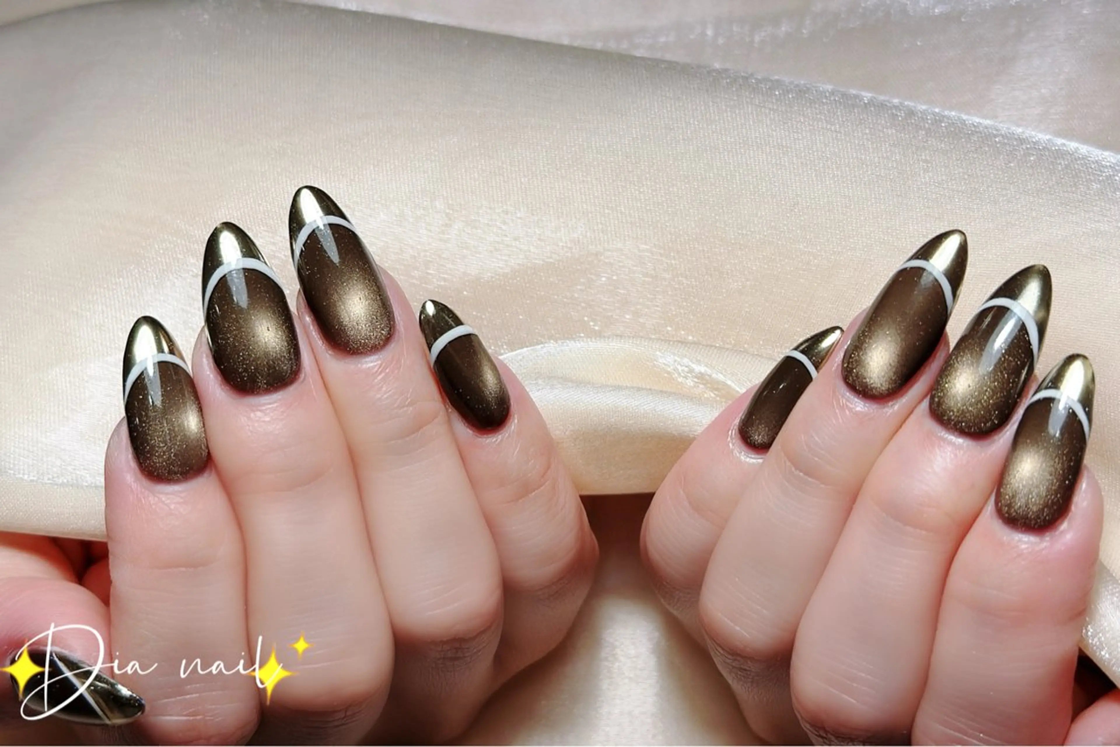 ネイル チークネイル ジェルネイル グラデーション マグネットネイル ニュアンスネイル Di'a nail ネイルサロンのネイルデザイン