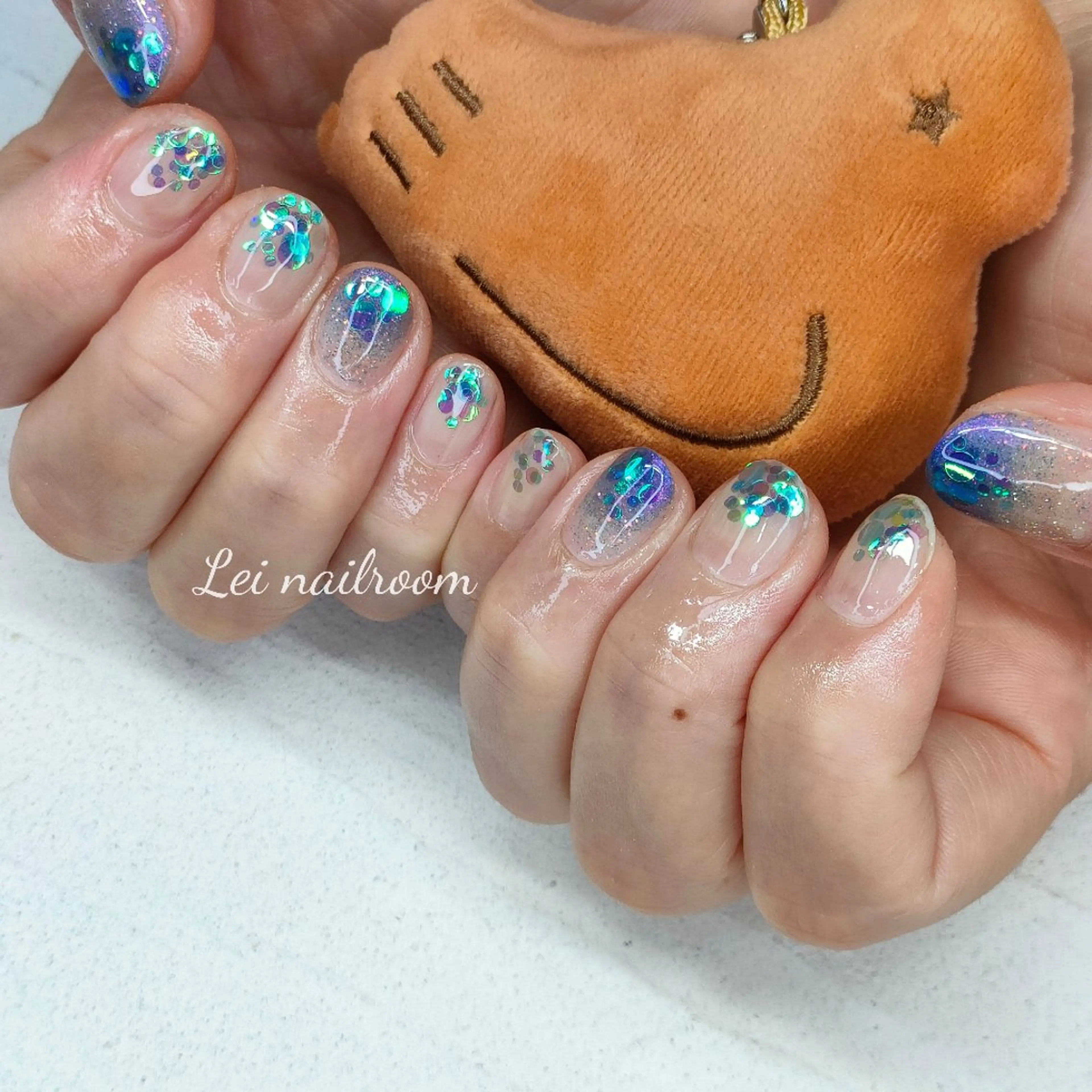 ネイル ブルー lei🌼 nailroomのネイルデザイン
