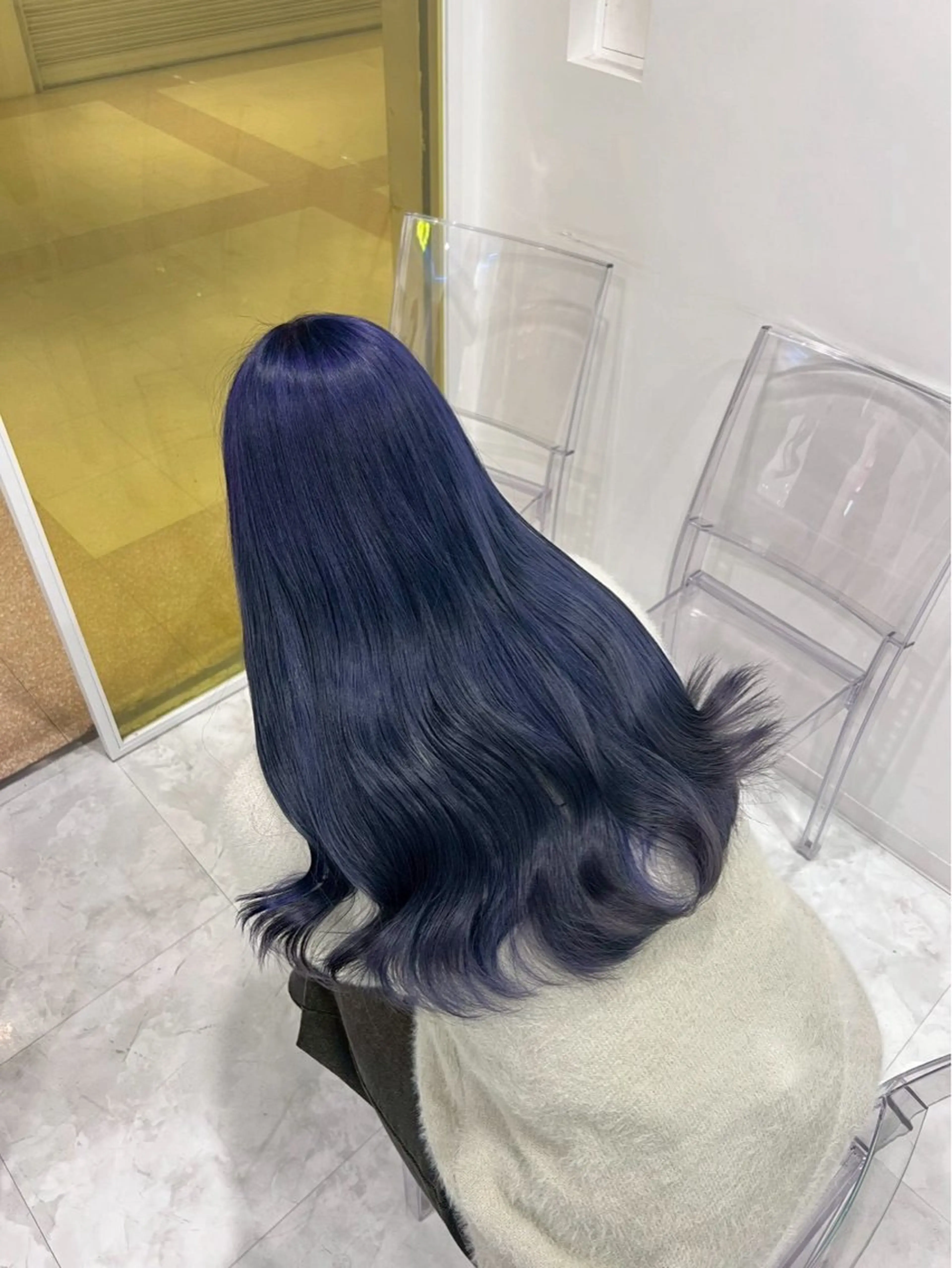 ロング カラー ヘアカラー トリートメント 銀座/髪質改善✨️ 寒色カラー💎もかのヘアスタイル