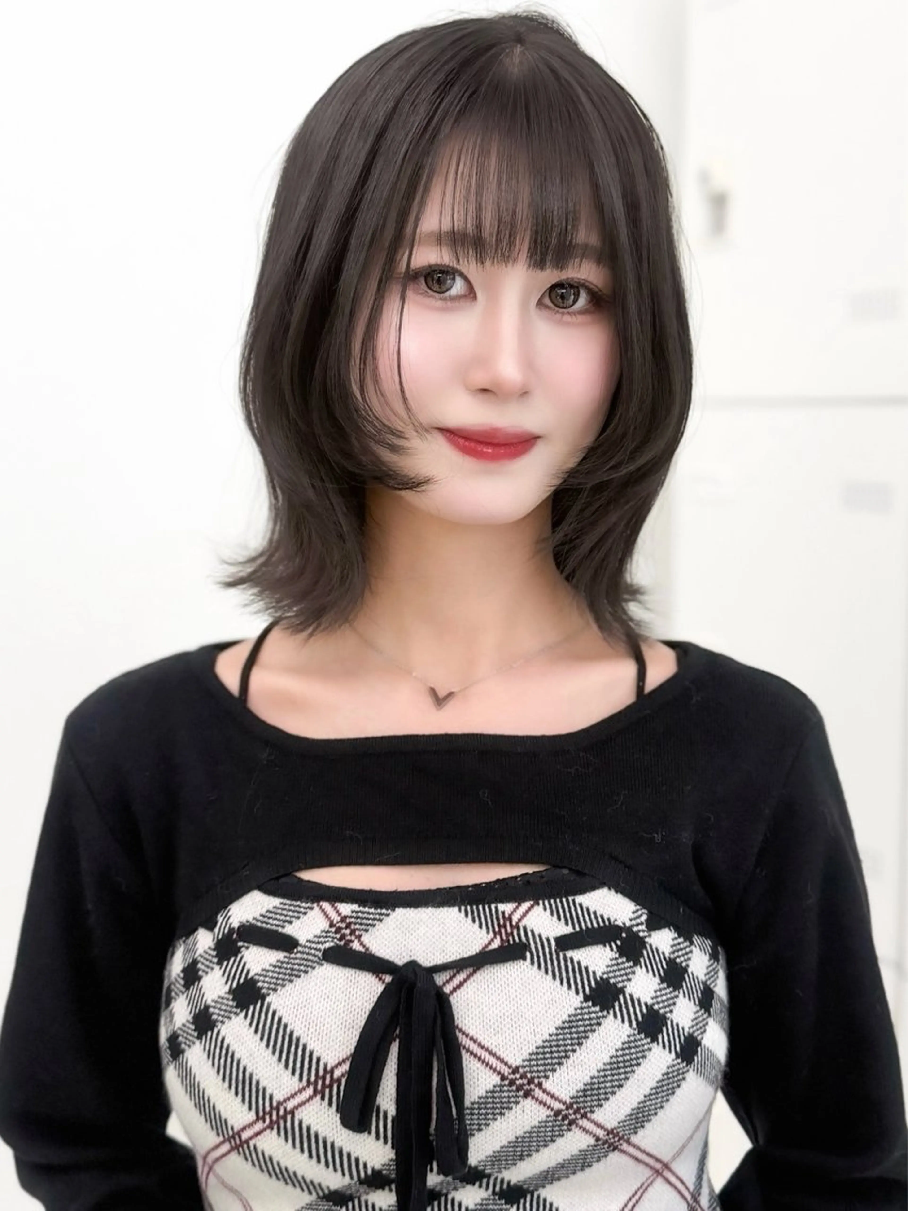 セミロング カラー ヘアアレンジ 縮毛矯正🤍 盛れるボブ/ひかりのヘアスタイル