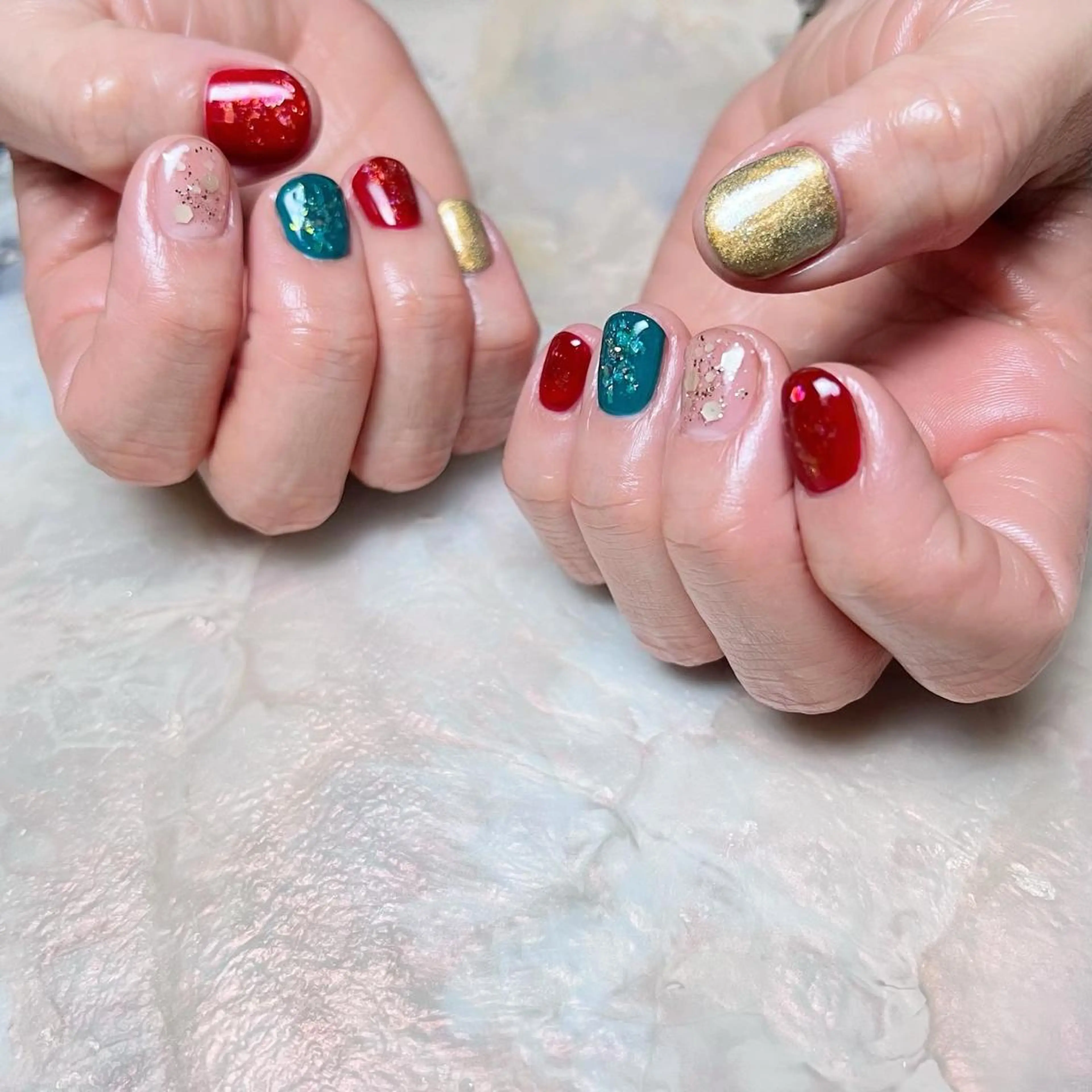 ネイル マグネットネイル ニュアンスネイル ショートネイル gemickle nailのネイルデザイン