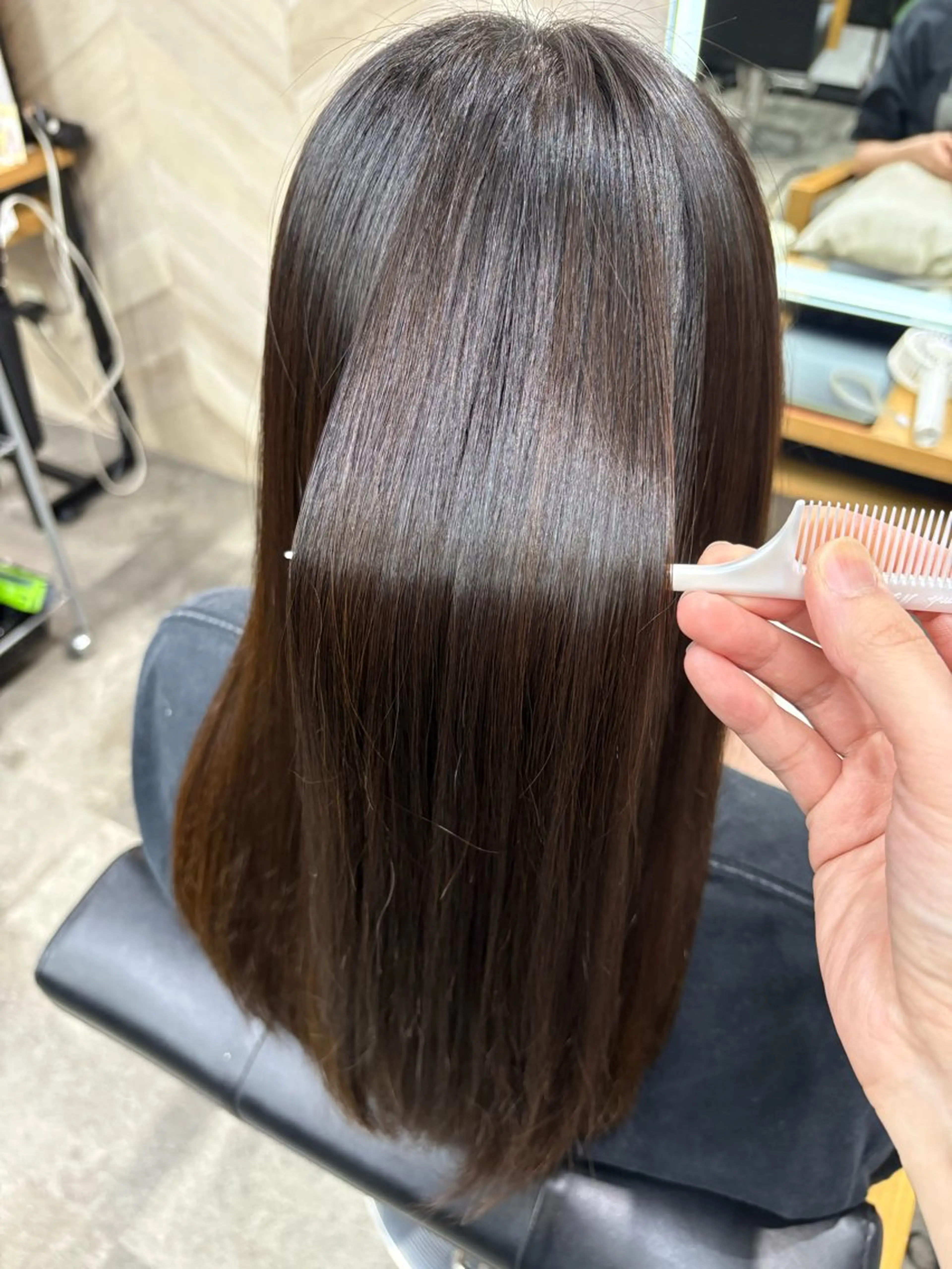 セミロング 髪質改善 縮毛矯正 カット 縮毛矯正 トリートメント SHANTi 飯塚 ヘアセット/髪質改善のヘアスタイル