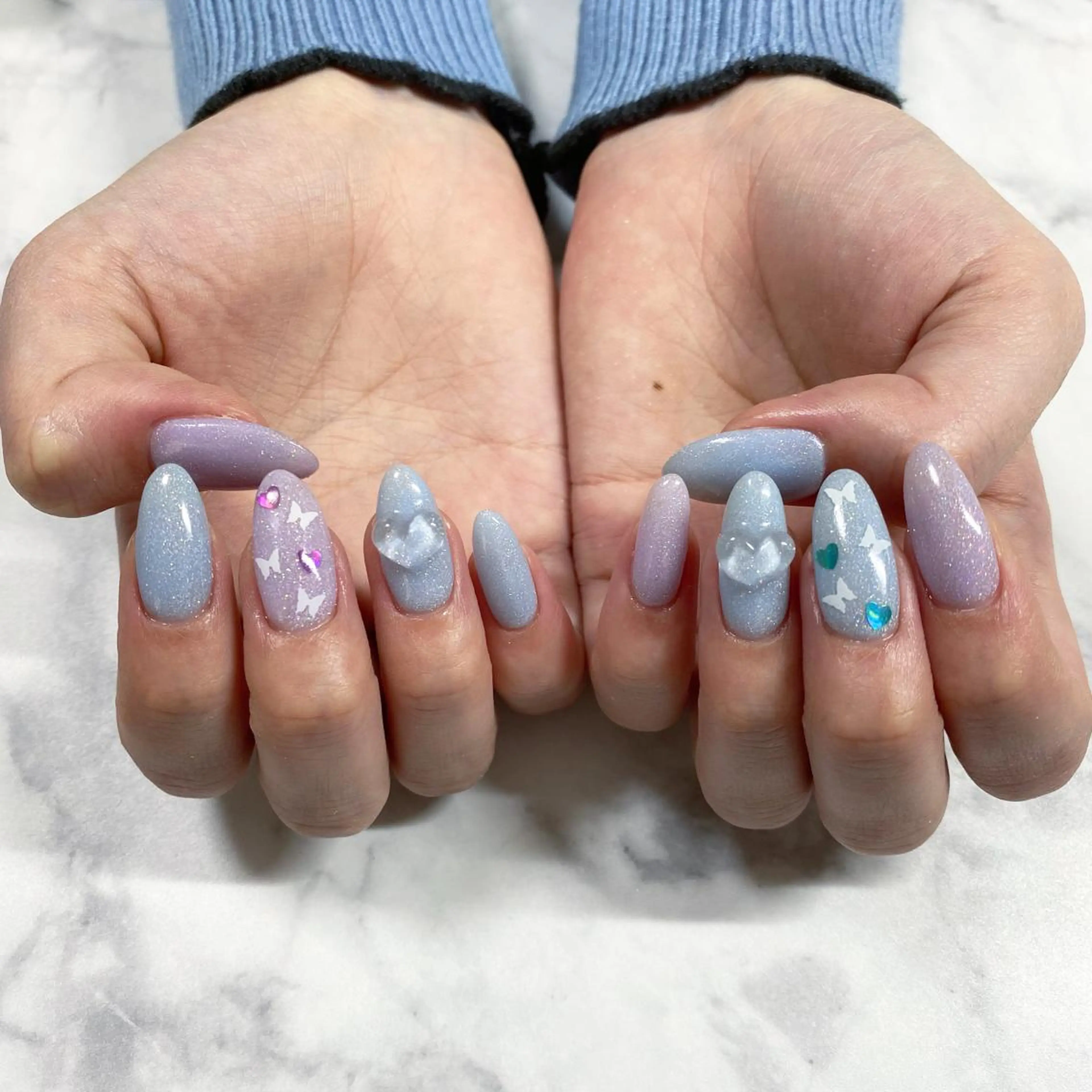 10本チップ長さ出し+2本デザイン💖💖の写真