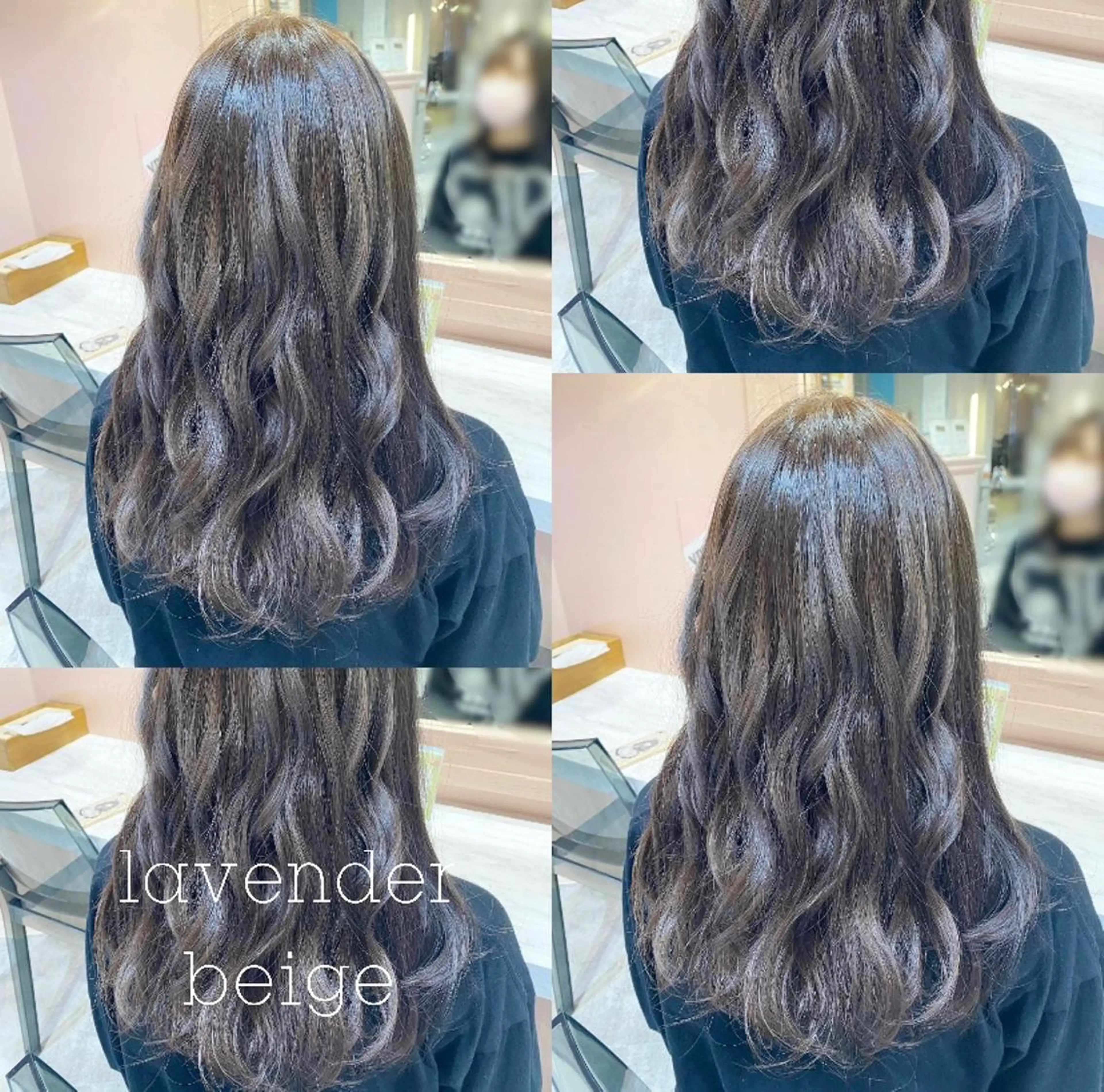ロング カラー パーマ ヘアアレンジ メンズ キッズ ベージュカラー ラベンダーカラー ラベンダーベージュ RIYA❤︎ Aujuaソムリエのヘアスタイル