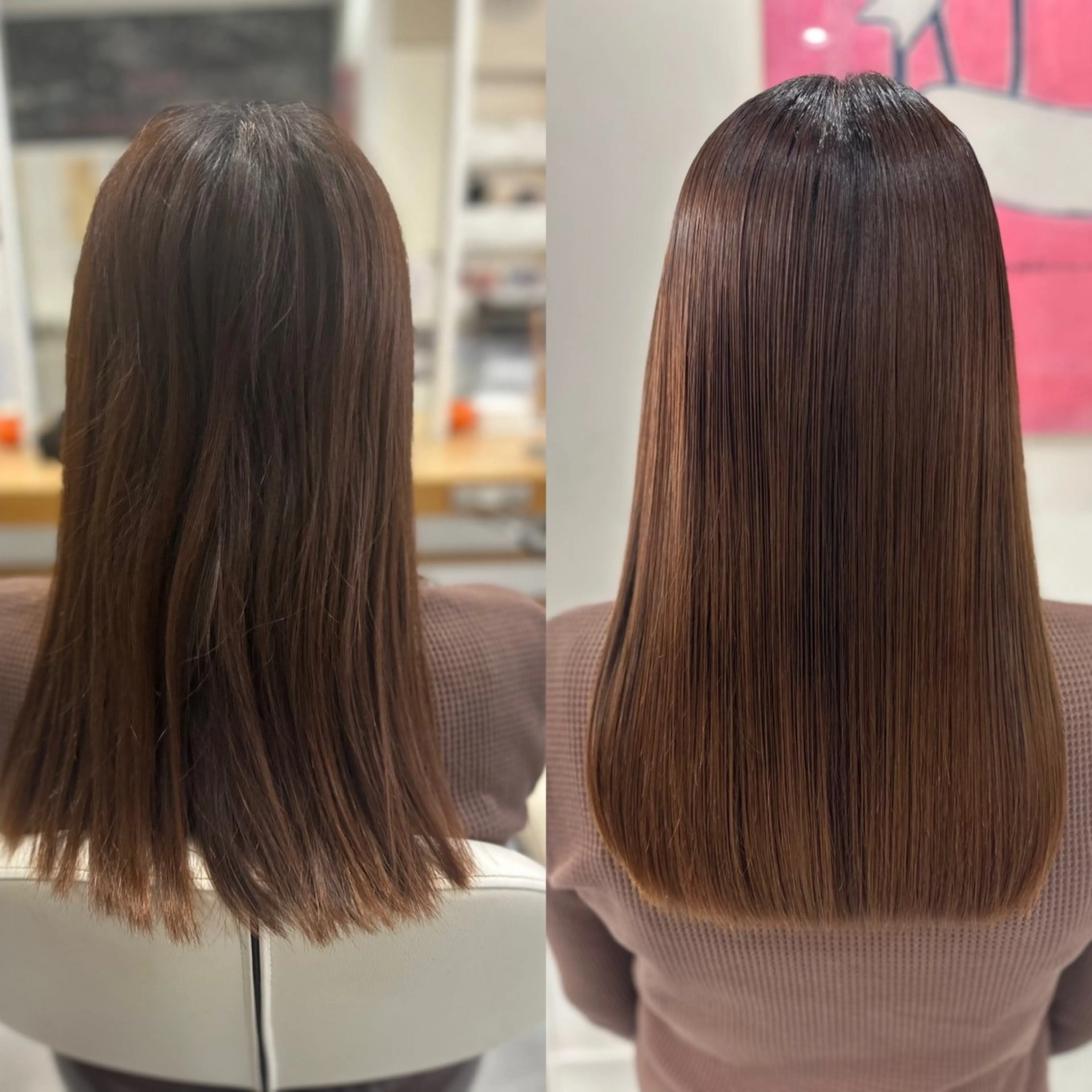 ロング パーマ 縮毛矯正 トリートメント 髪質改善/縮毛矯正 /ブリーチ矯正/岡部のヘアスタイル