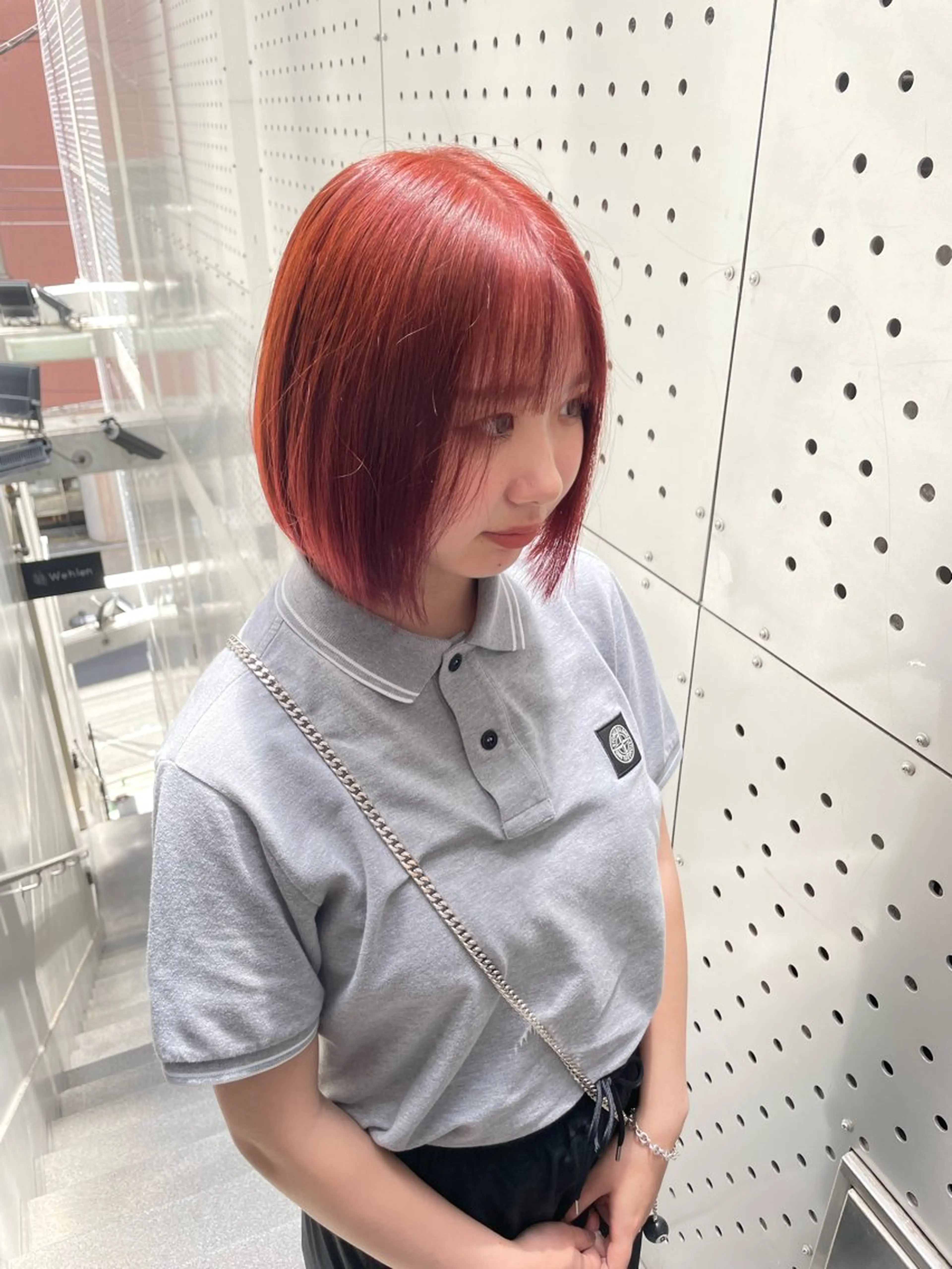 ショート カラー ボルドーカラー レッドカラー ボブ Hiroto／ インナーカラー／神戸のヘアスタイル