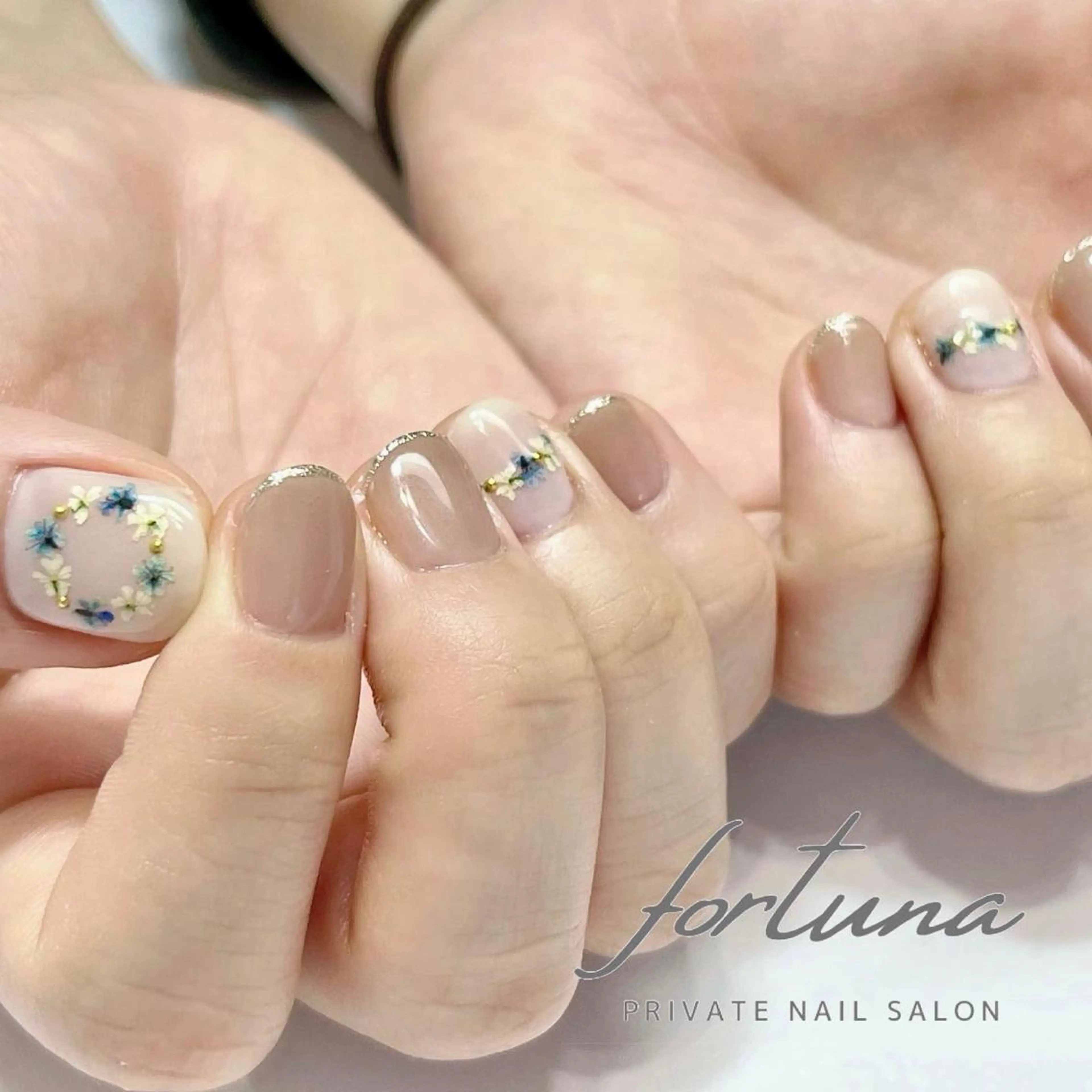 ネイル フラワーネイル 春ネイル ハンドネイル fortuna 武藤裕美のネイルデザイン