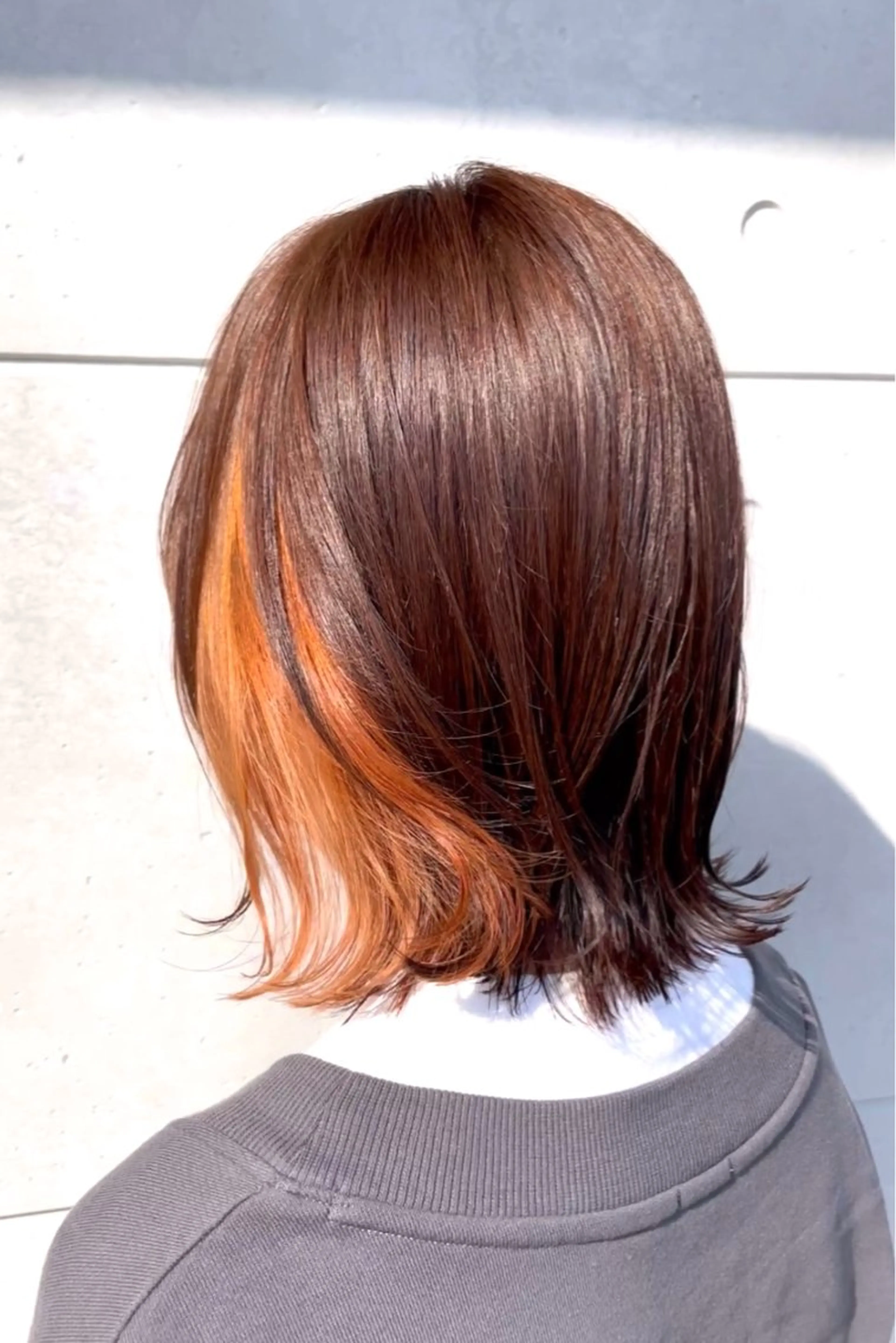 ミディアム カラー インナーカラー オレンジ GRANDEUR焼津 /森田まゆ🎀のヘアスタイル