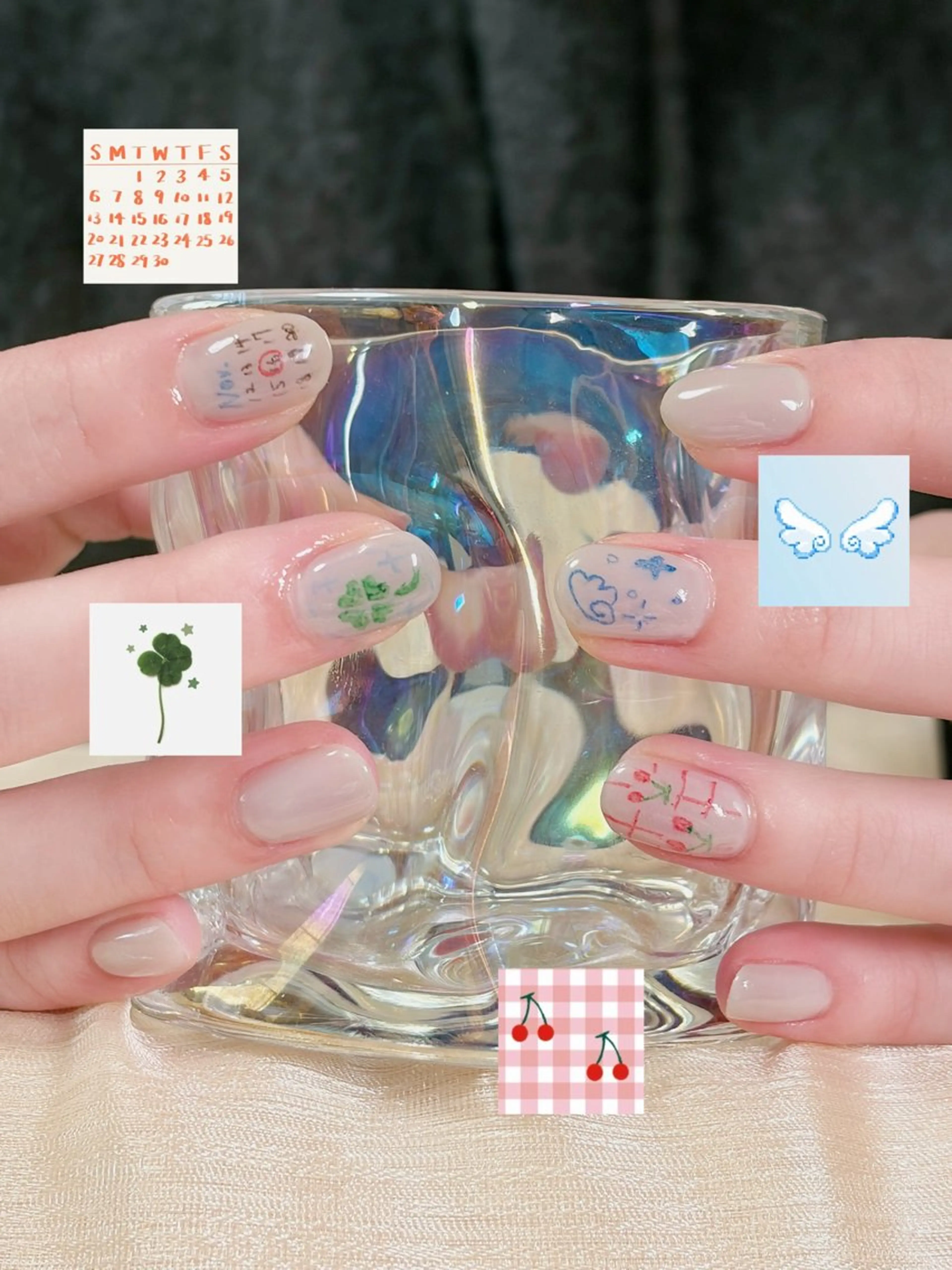 ネイル アートネイル ガーリー 韓国ネイル 持ち込み オフィスネイル ハンドネイル haku mioのネイルデザイン