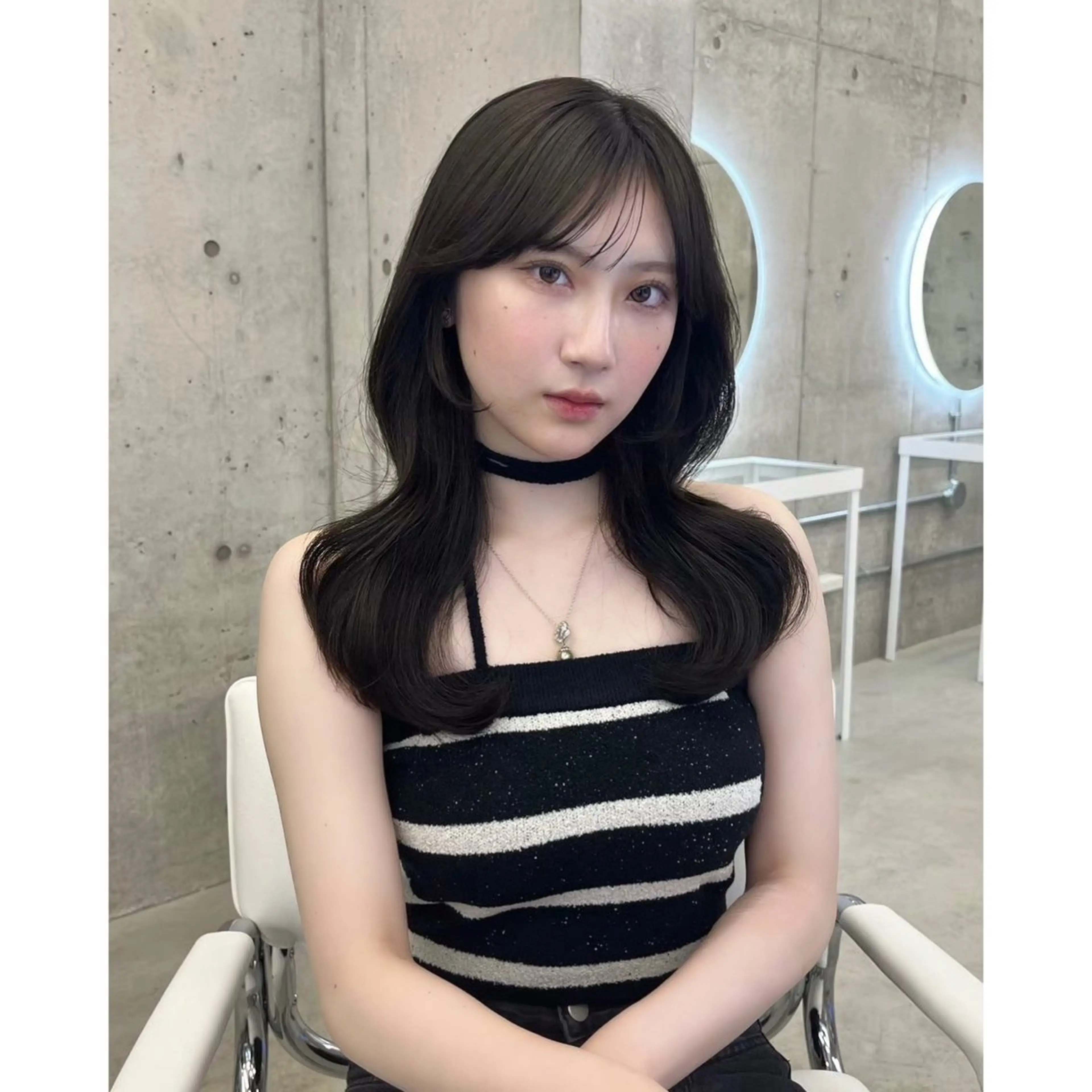 セミロング カラー 艶カラー/韓国ヘア 🎀🫧 / amiのヘアスタイル