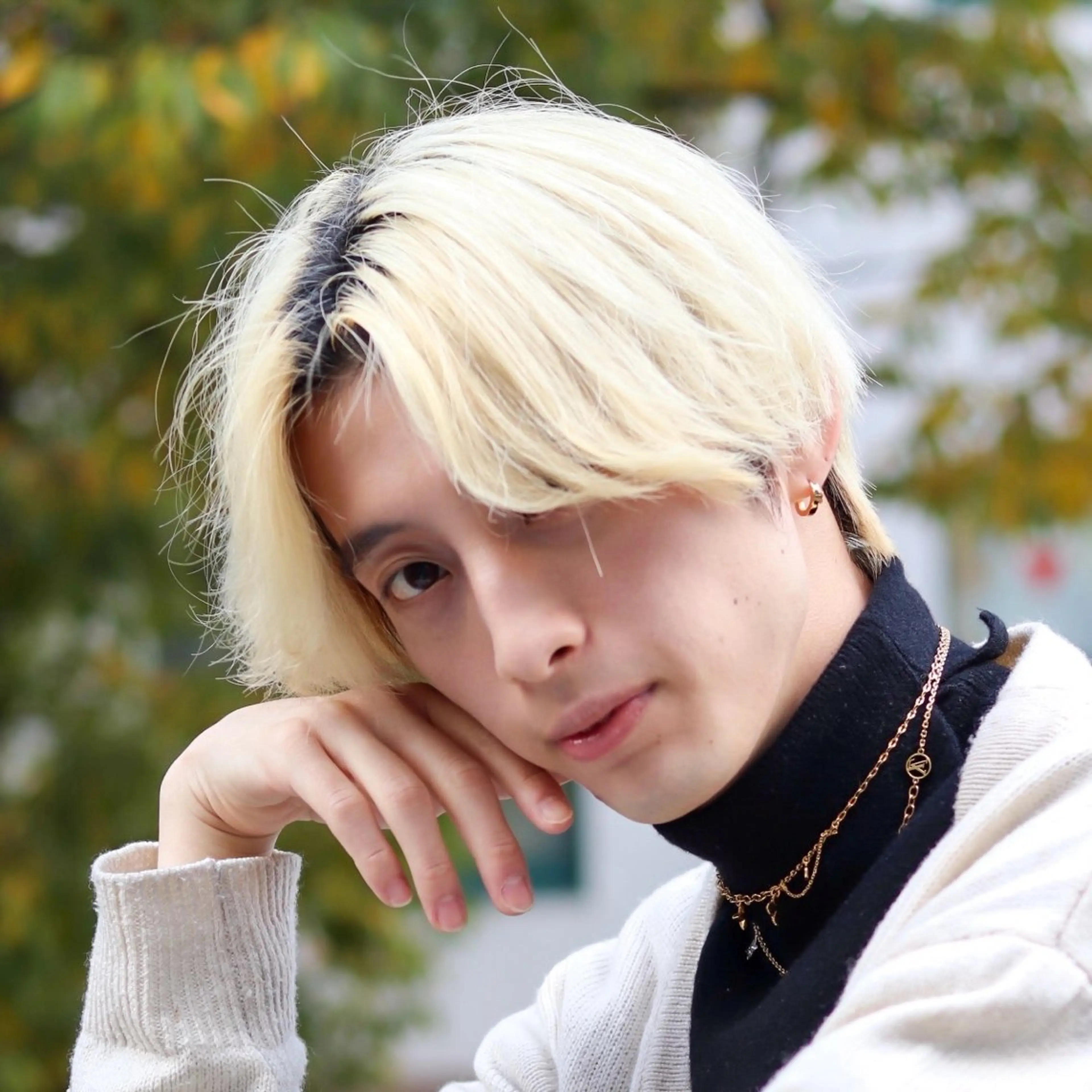 ミディアム カラー パーマ メンズ カット ヘアカラー トリートメント ハイトーン/メンズマ ッシュ/KYOHEIのヘアスタイル