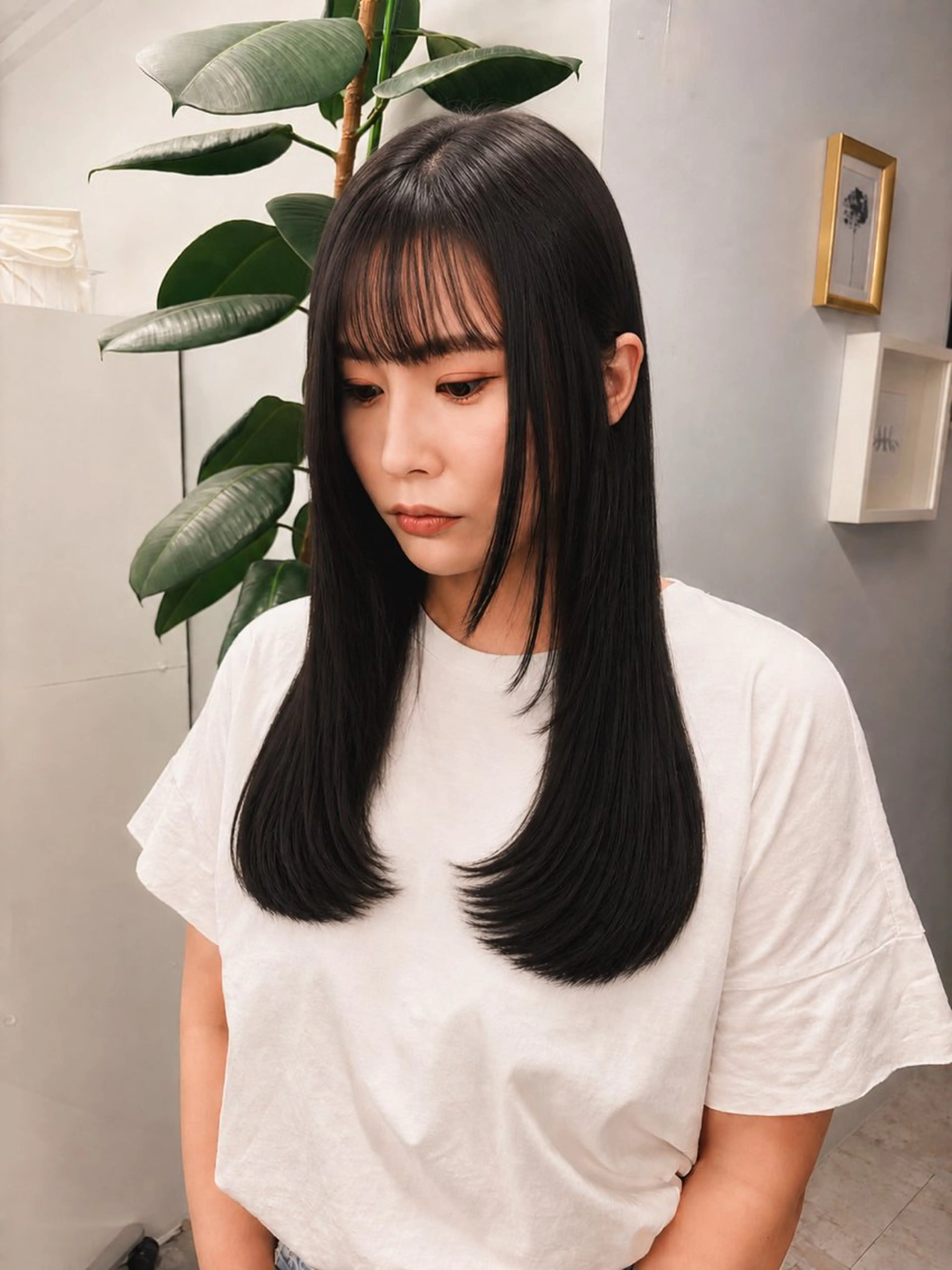 ロング カラー ヘアアレンジ ブリーチ 透明感カラー ブリーチなしカラー くびれヘア 顔まわりレイヤー カット ヘアカラー トリートメント ヘッドスパ ヘアセット 二ヶ月綺麗なデザイン カット/星野六三四のヘアスタイル