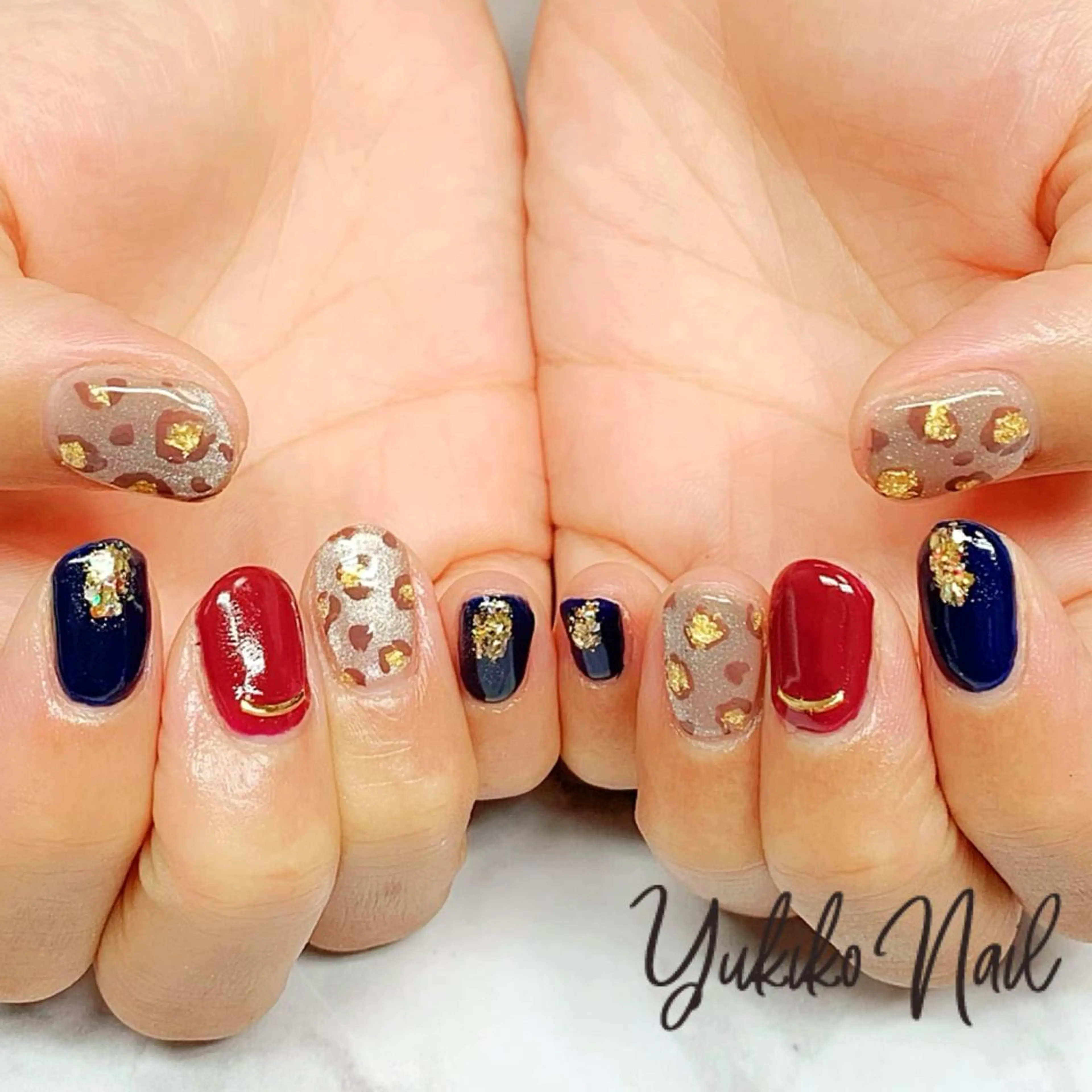 ネイル アニマル柄 マグネットネイル ハンドネイル ユキコ ネイルのネイルデザイン