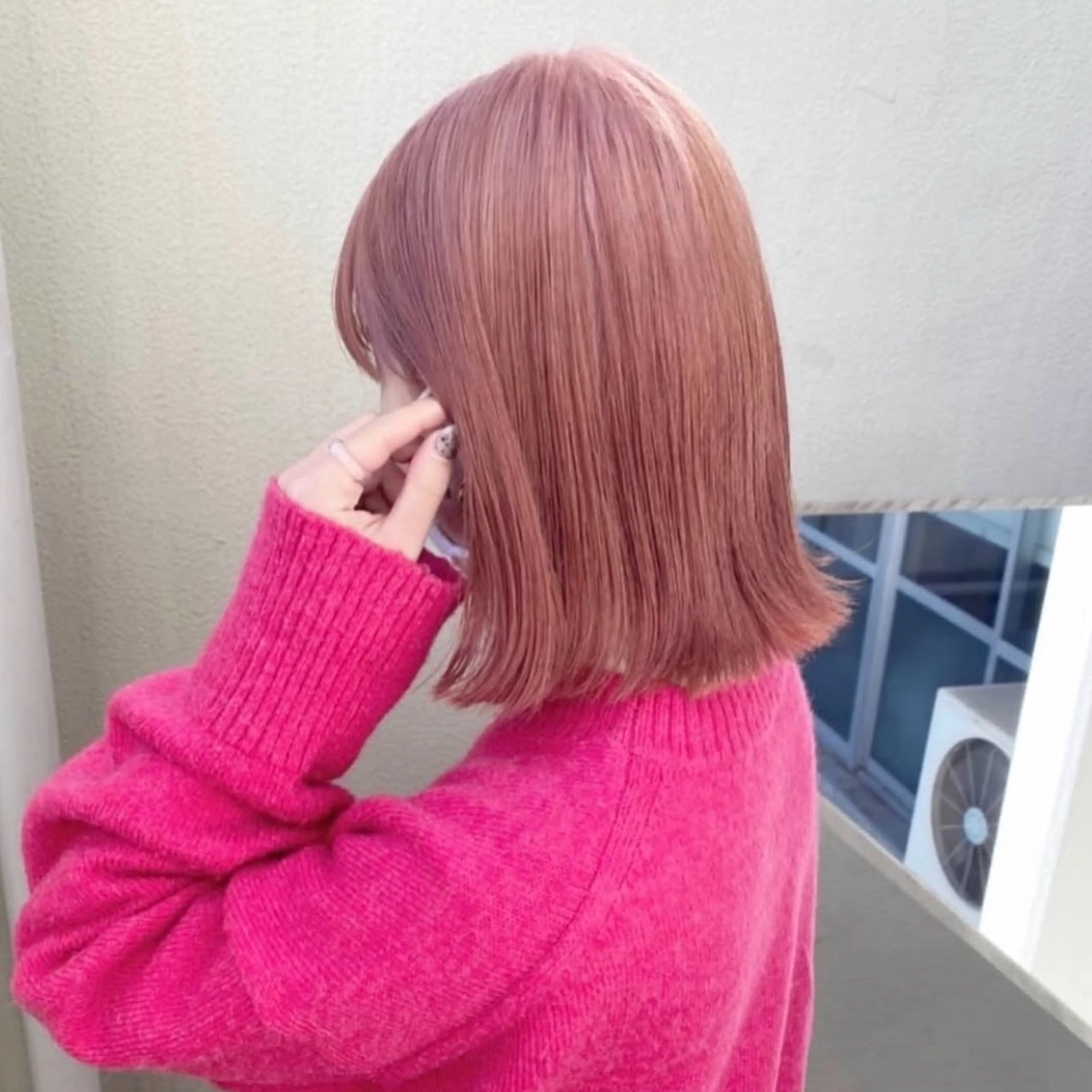 ミディアム カラー ピンクカラー ヘアカラー ブリーチモデル yumekaのヘアスタイル