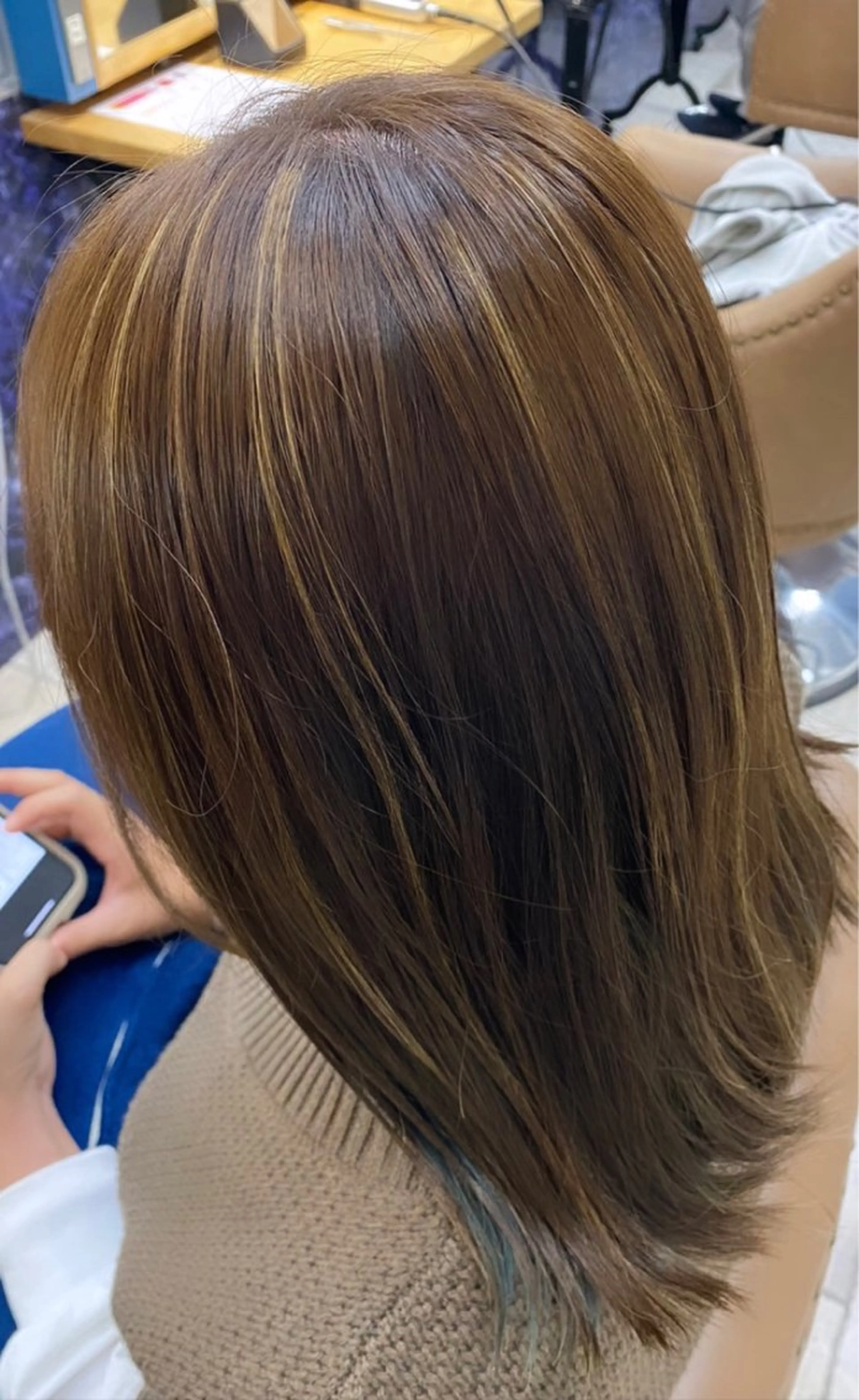 ミディアム カラー ハイライトカラー ハイライト ヘアカラー 💎長谷川 優羽💎のヘアスタイル