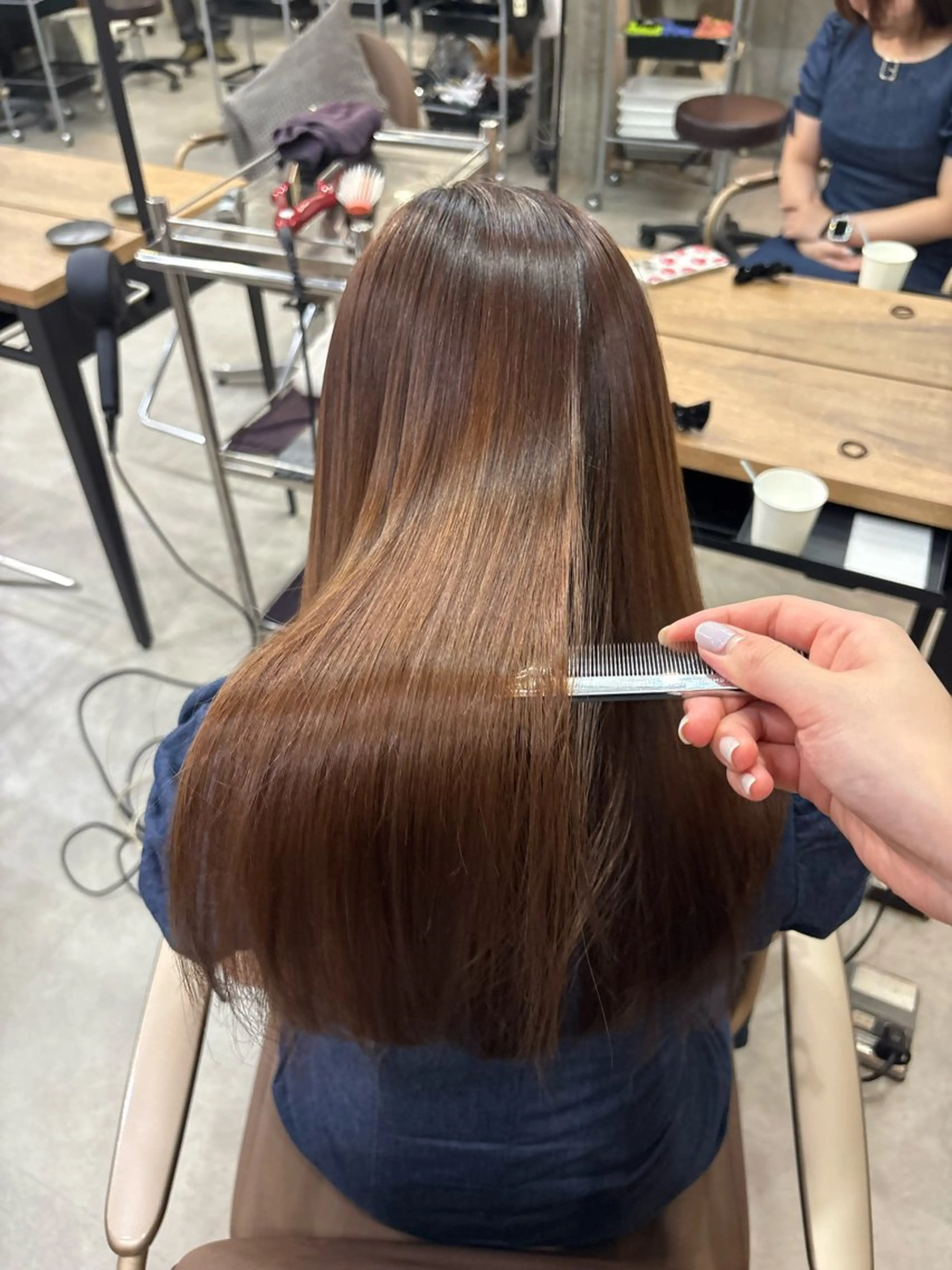 ロング カット 縮毛矯正 髪質改善／縮毛矯正 関根青葉のヘアスタイル