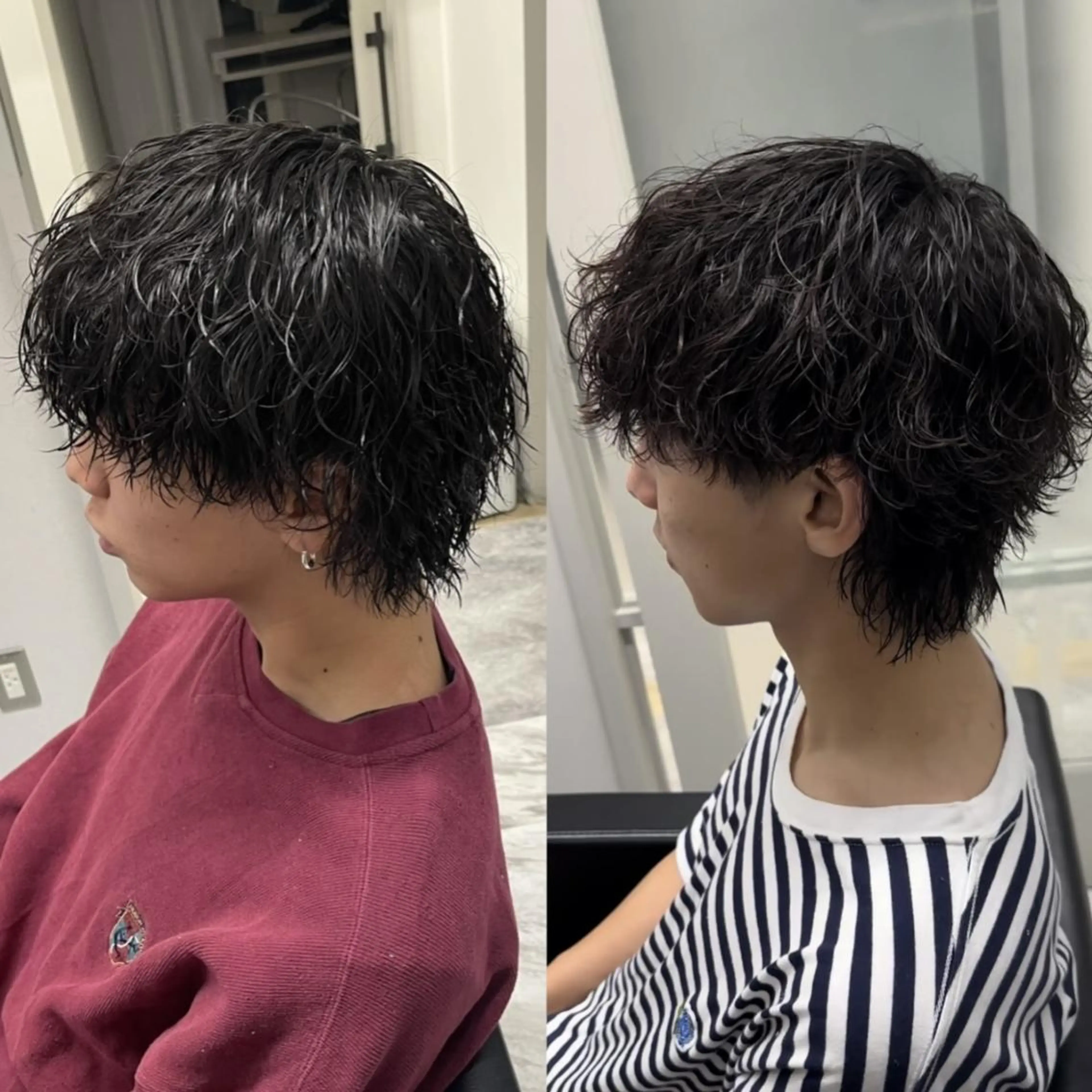 ミディアム パーマ メンズ カット パーマ GLANZ 天神赤坂 メンズサロンのヘアスタイル